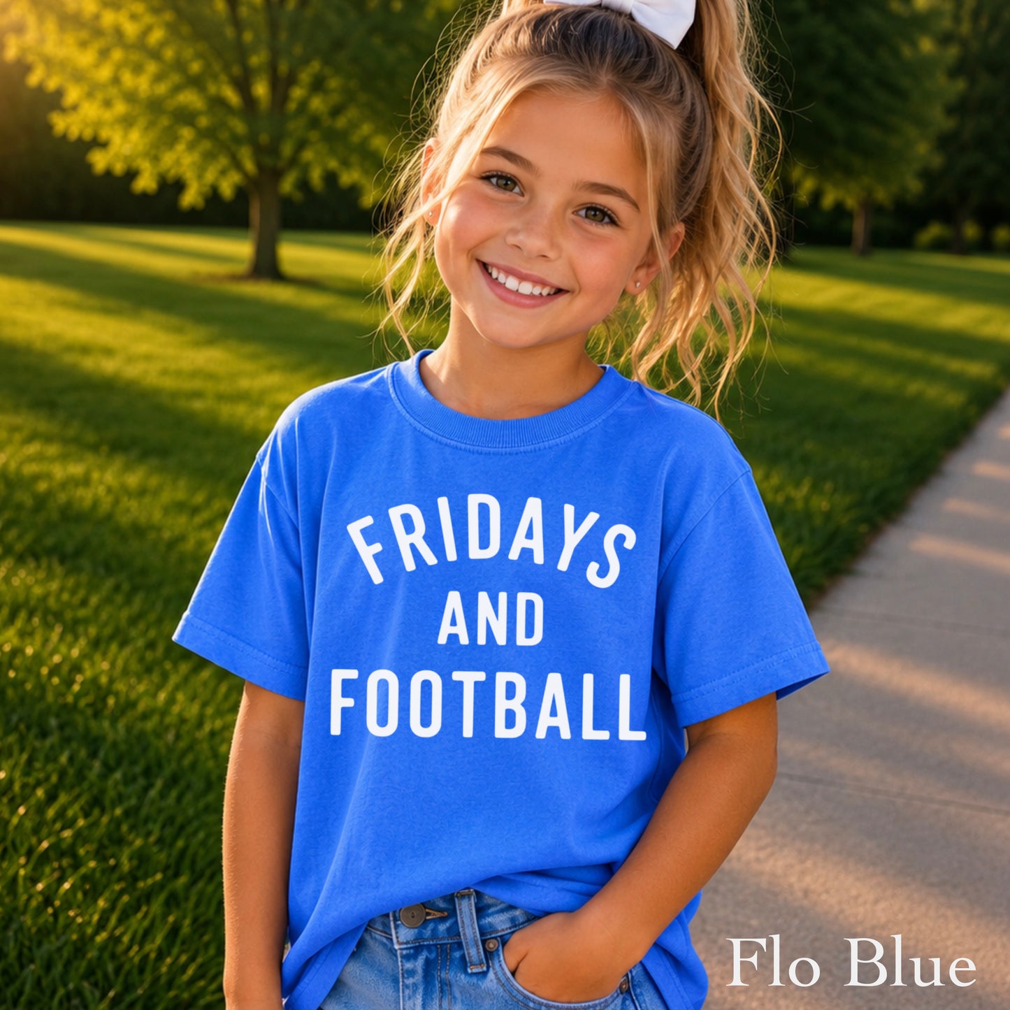 Fridays And Football Youth Comfort Color T-Shirt