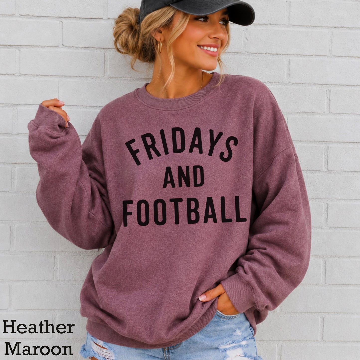 Fridays And Football Crewneck Sweatshirt