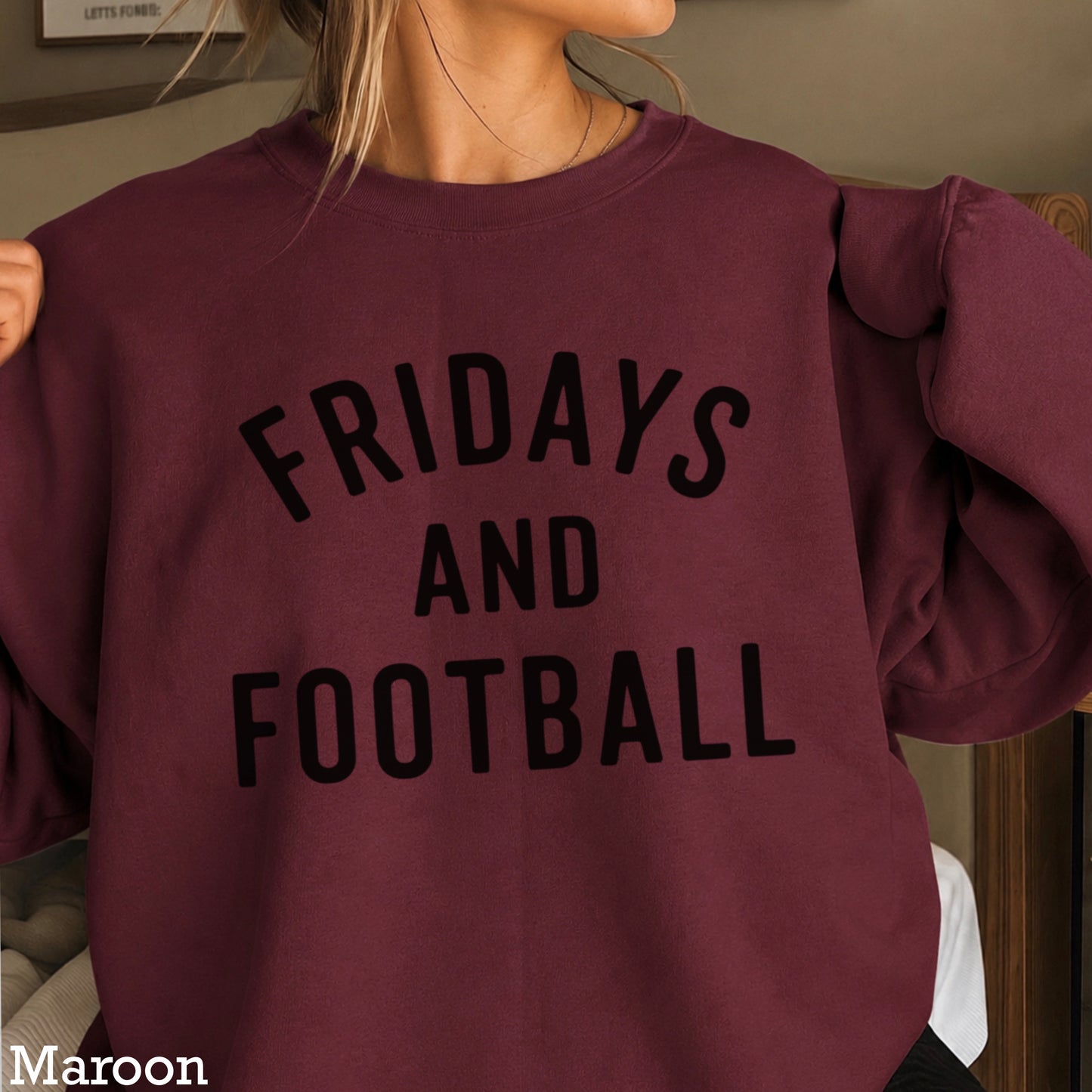 Fridays And Football Crewneck Sweatshirt