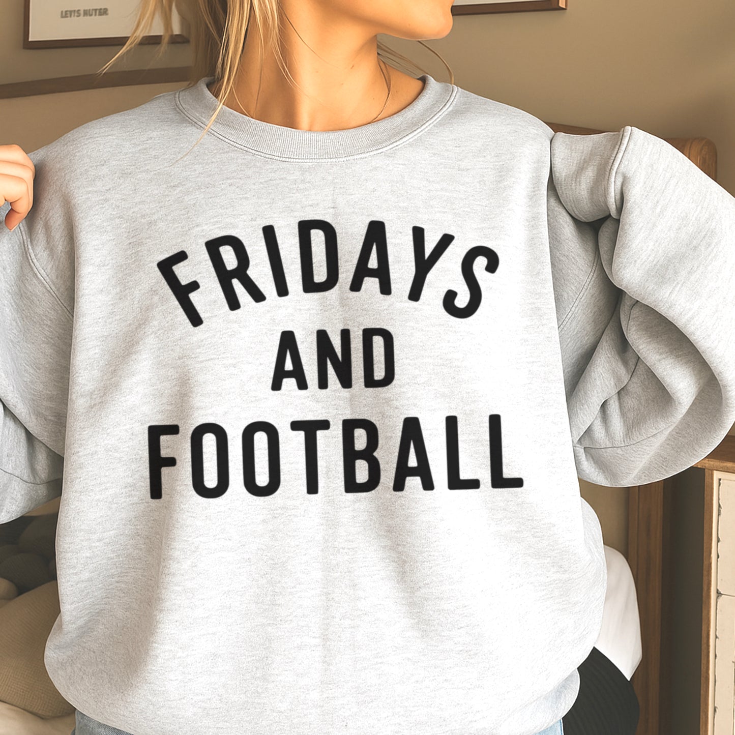Fridays And Football Crewneck Sweatshirt