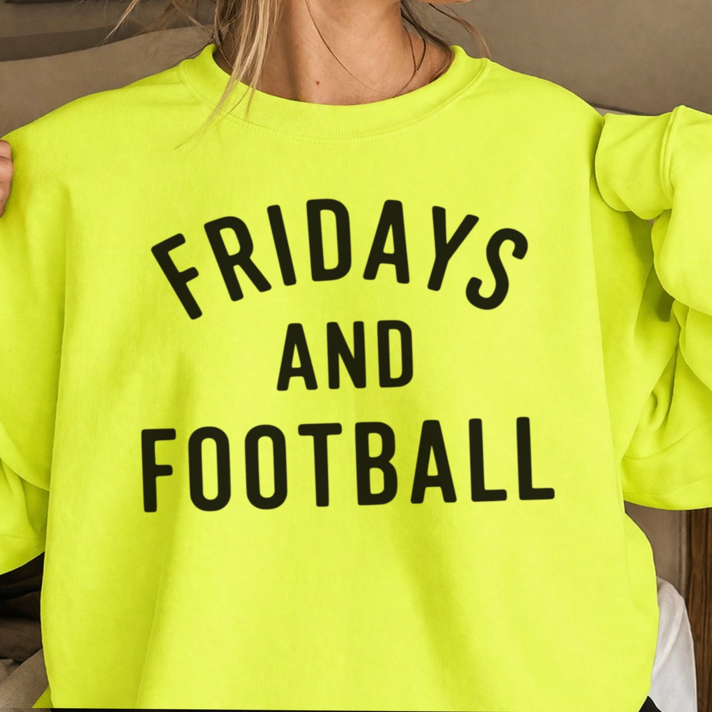 Fridays And Football Crewneck Sweatshirt