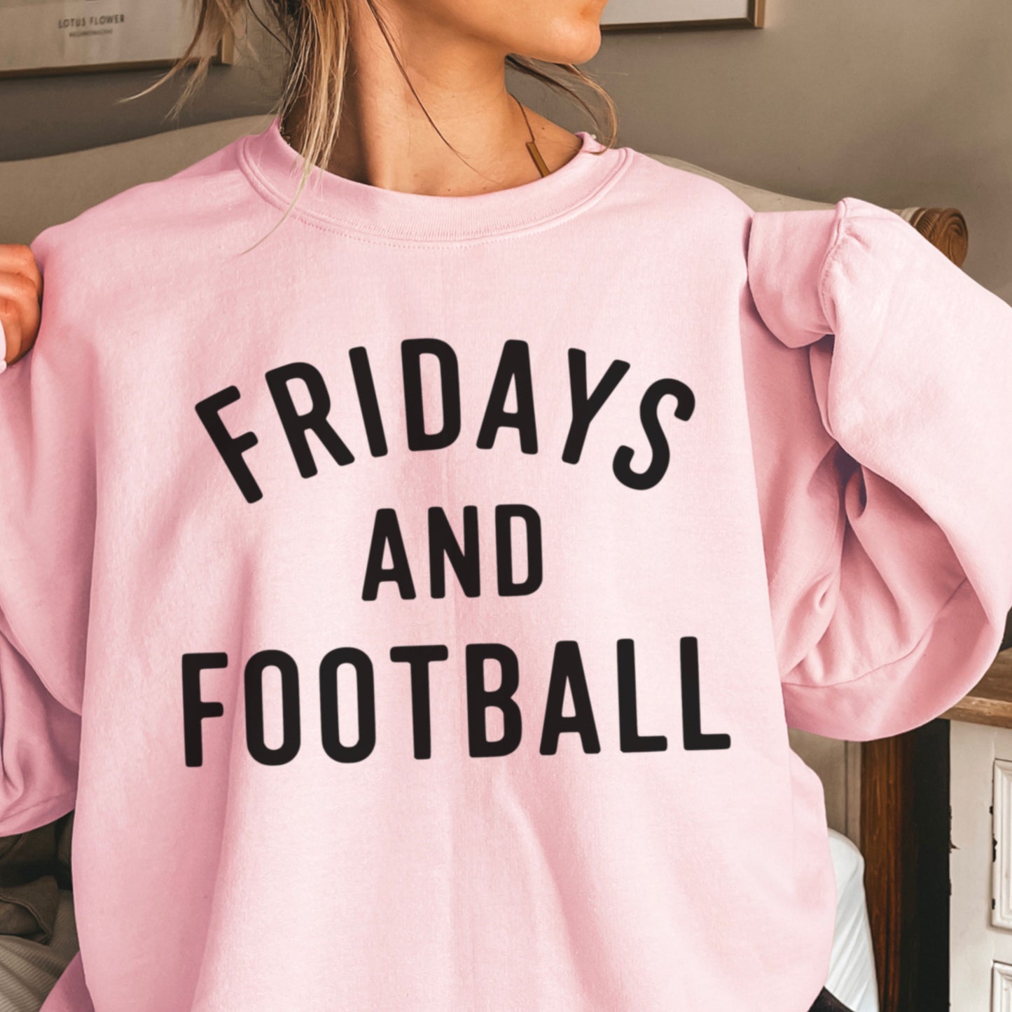 Fridays And Football Crewneck Sweatshirt