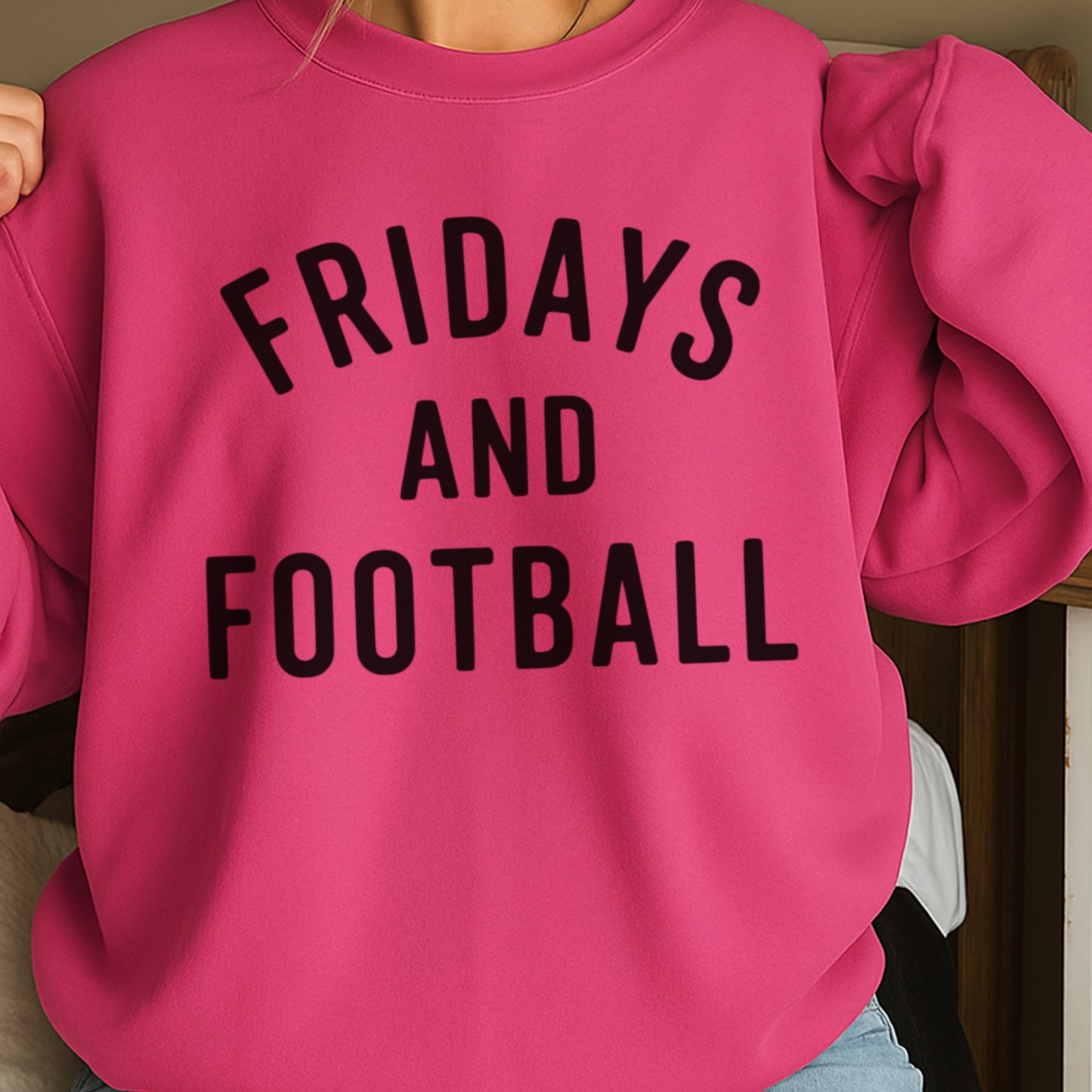 Fridays And Football Crewneck Sweatshirt