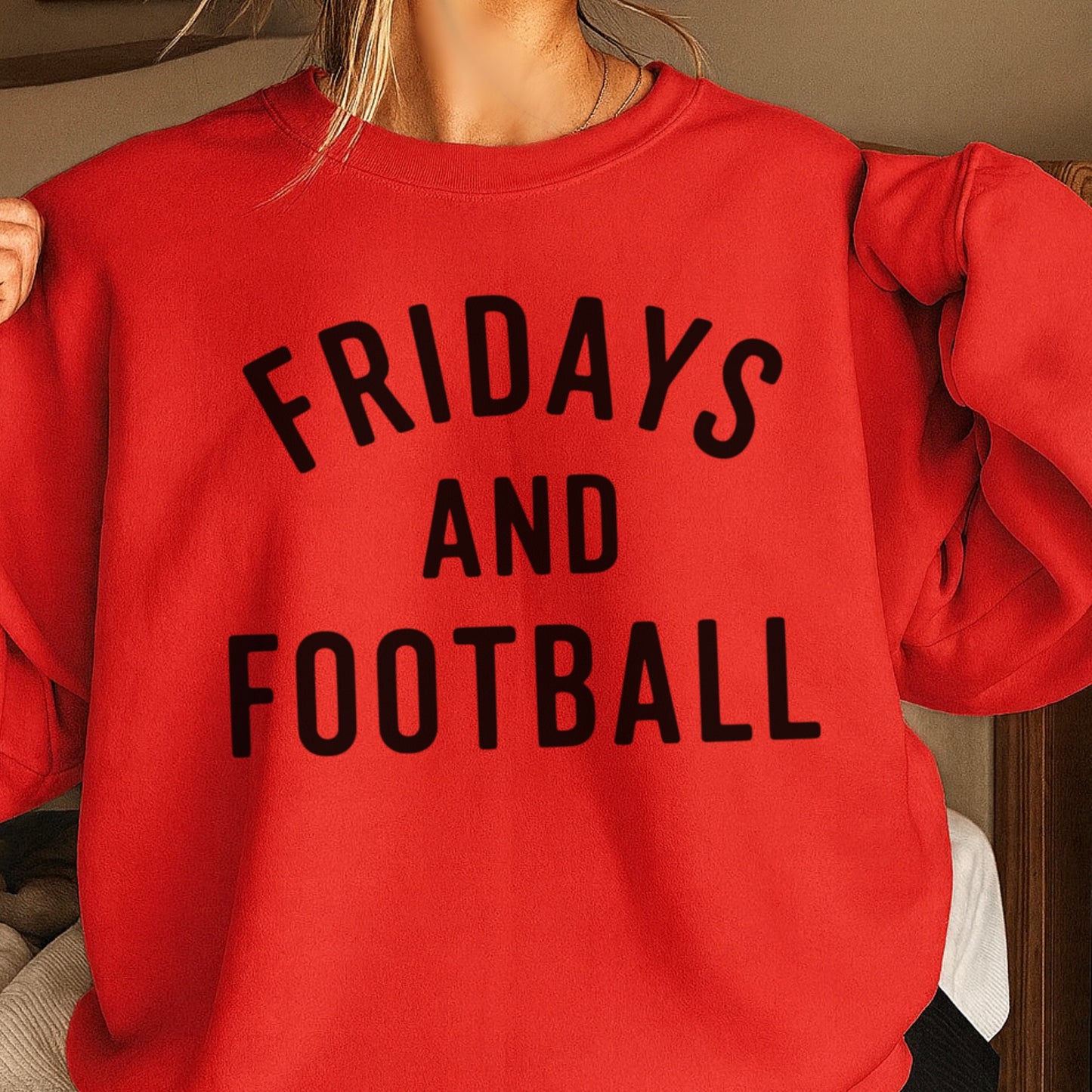Fridays And Football Crewneck Sweatshirt