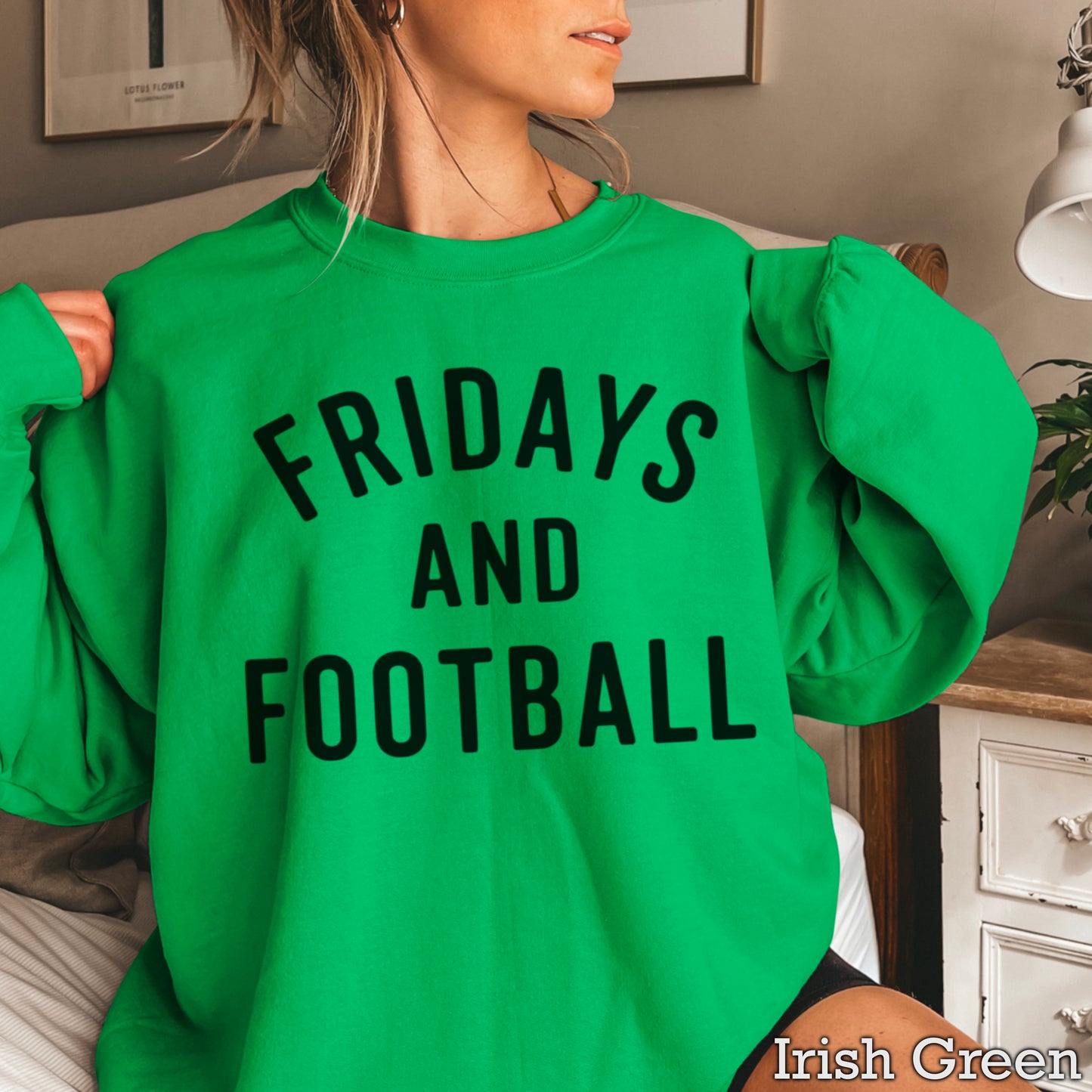 Fridays And Football Crewneck Sweatshirt