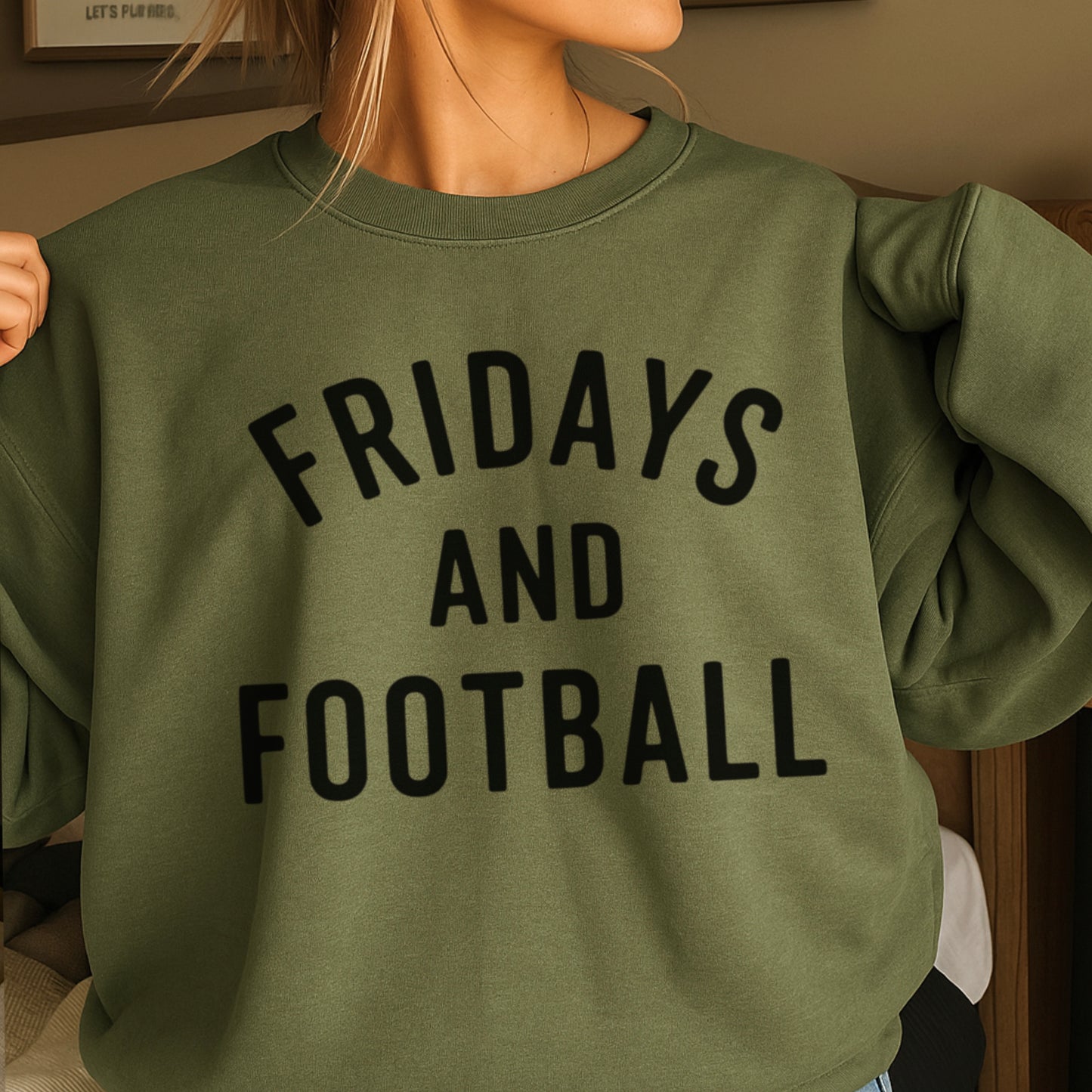 Fridays And Football Crewneck Sweatshirt