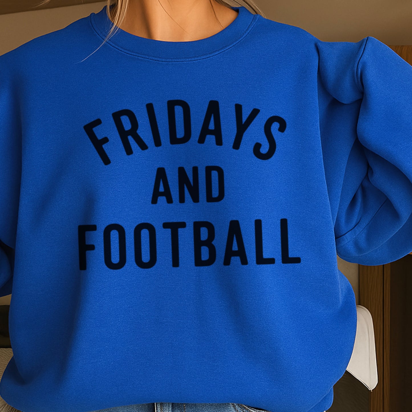 Fridays And Football Crewneck Sweatshirt