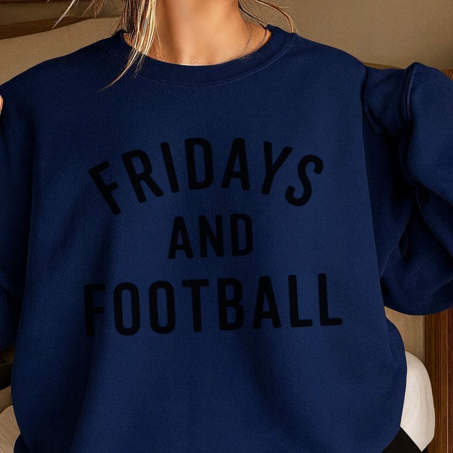 Fridays And Football Crewneck Sweatshirt