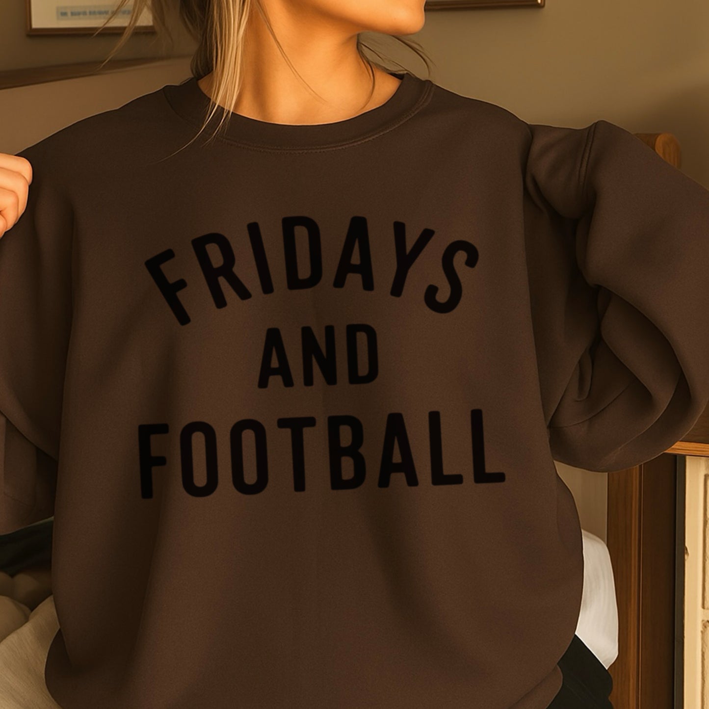 Fridays And Football Crewneck Sweatshirt