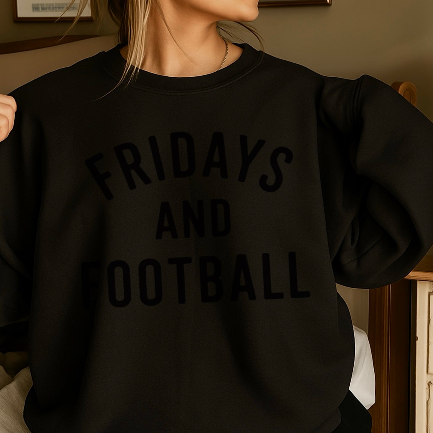 Fridays And Football Crewneck Sweatshirt