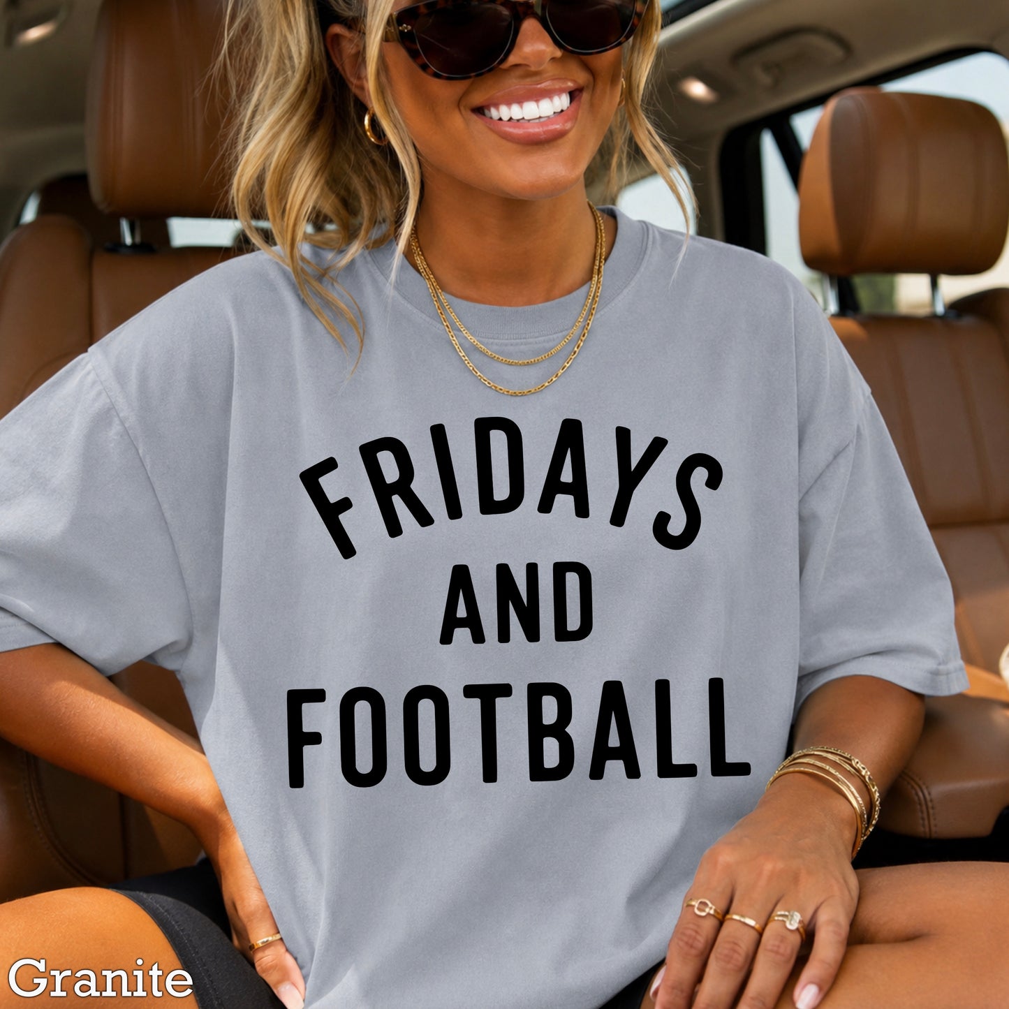 Fridays And Football Comfort Color Graphic Tee