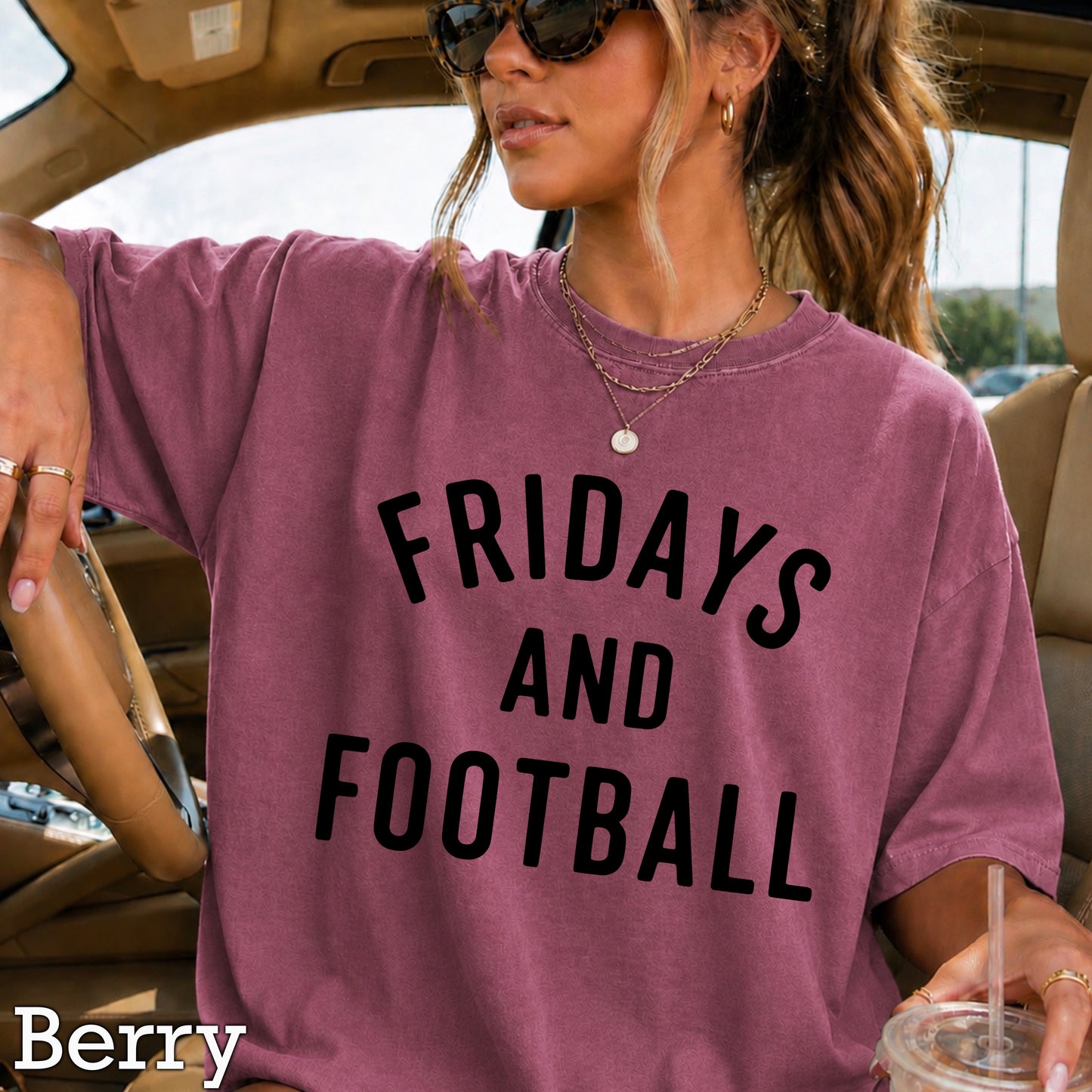 Fridays And Football Comfort Color Graphic Tee
