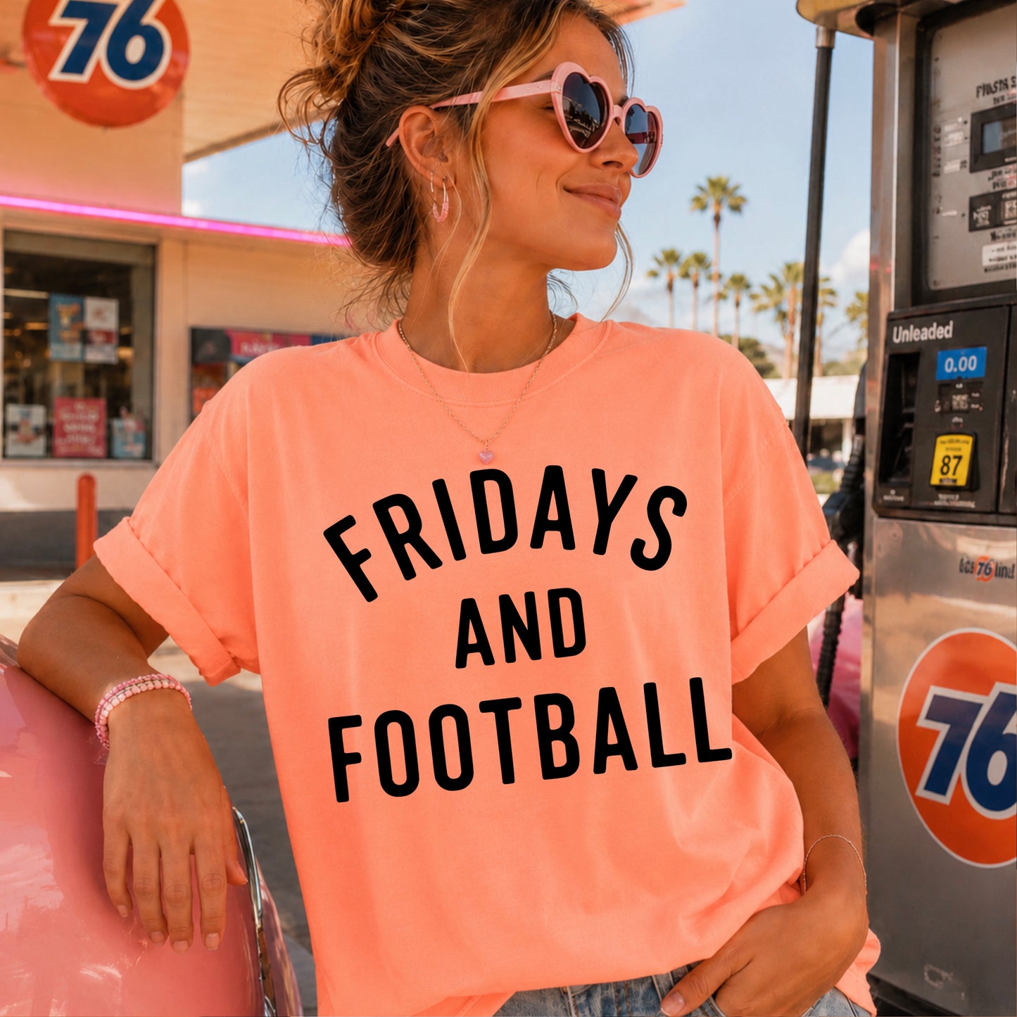 Fridays And Football Comfort Color Graphic Tee