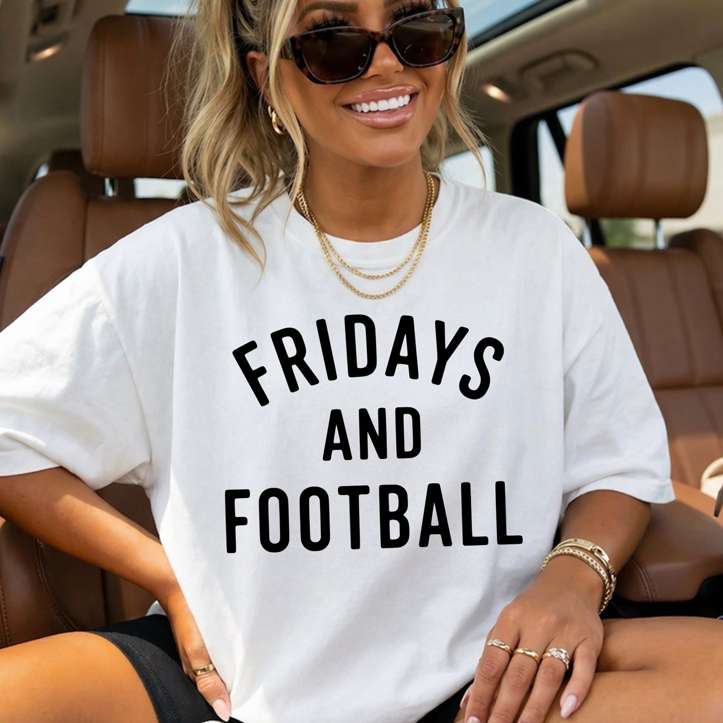Fridays And Football Comfort Color Graphic Tee