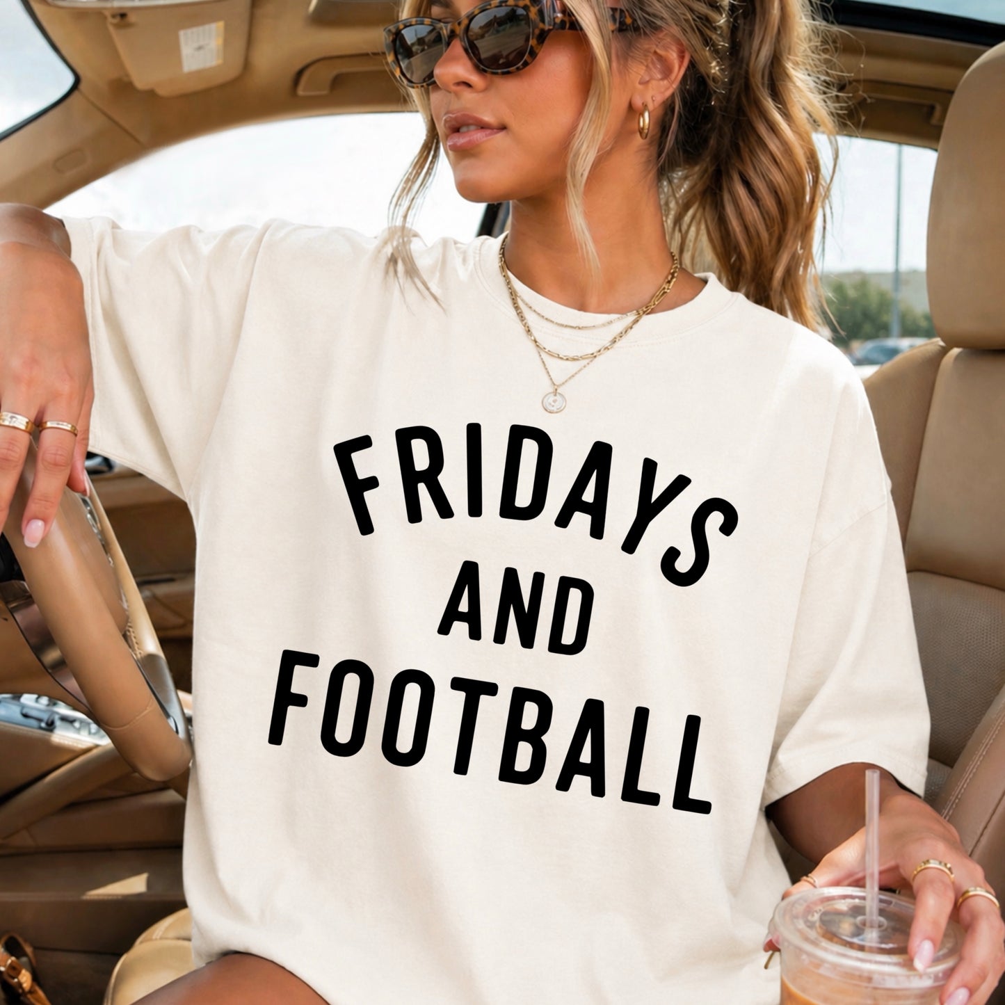 Fridays And Football Comfort Color Graphic Tee
