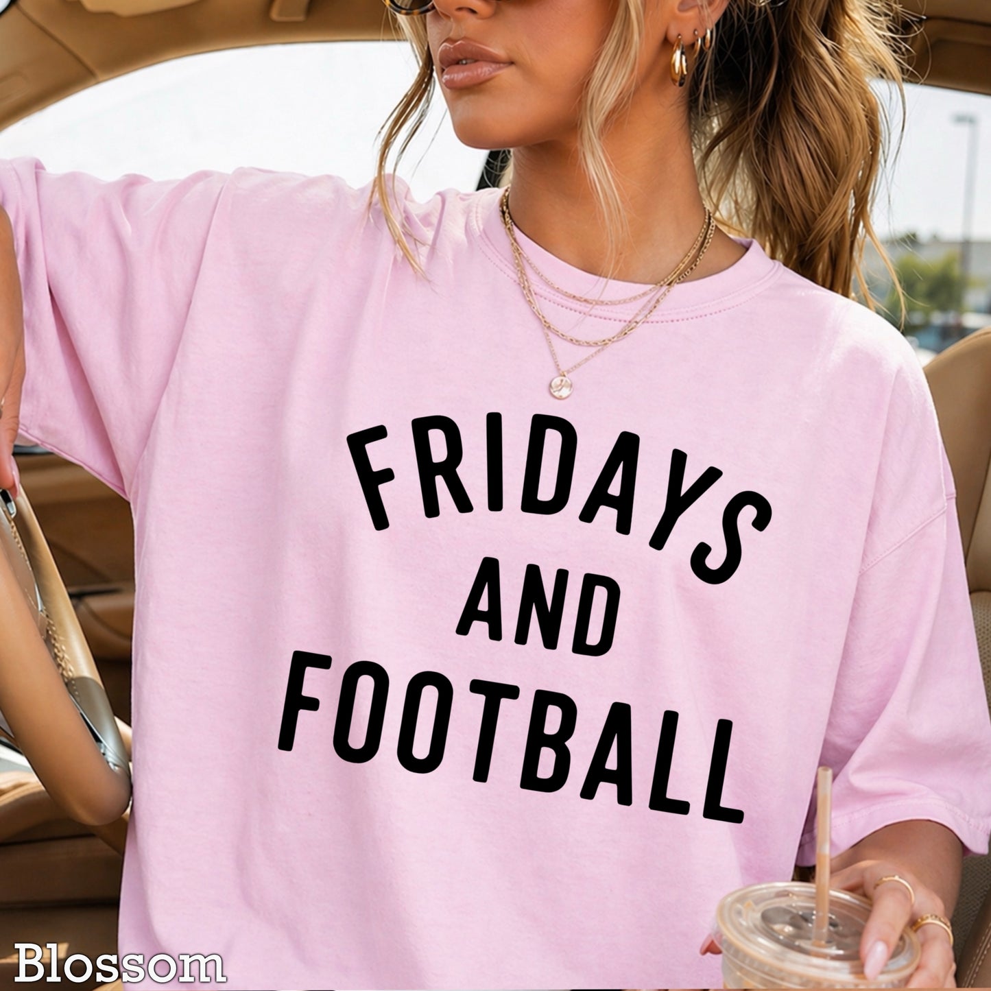 Fridays And Football Comfort Color Graphic Tee