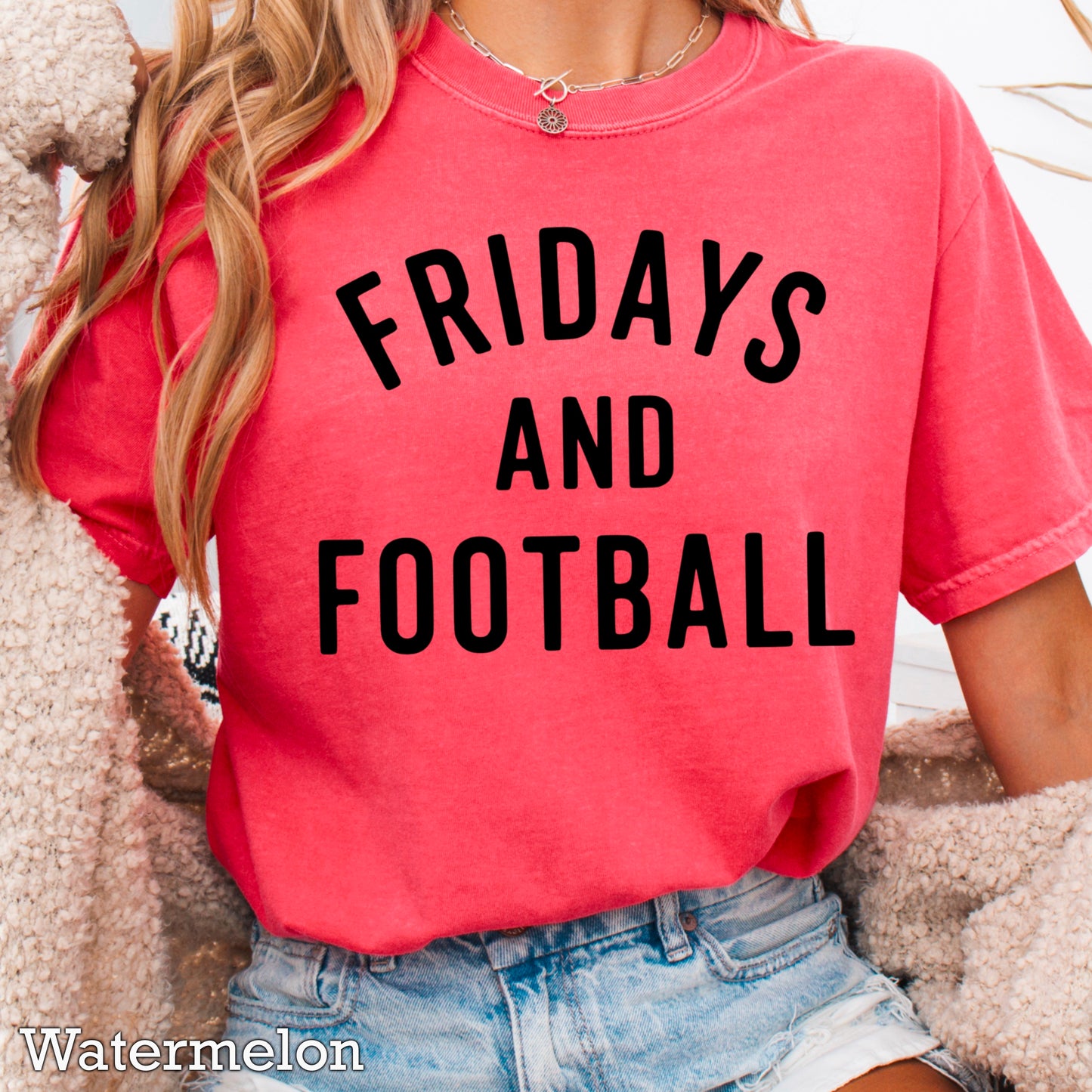 Fridays And Football Comfort Color Graphic Tee