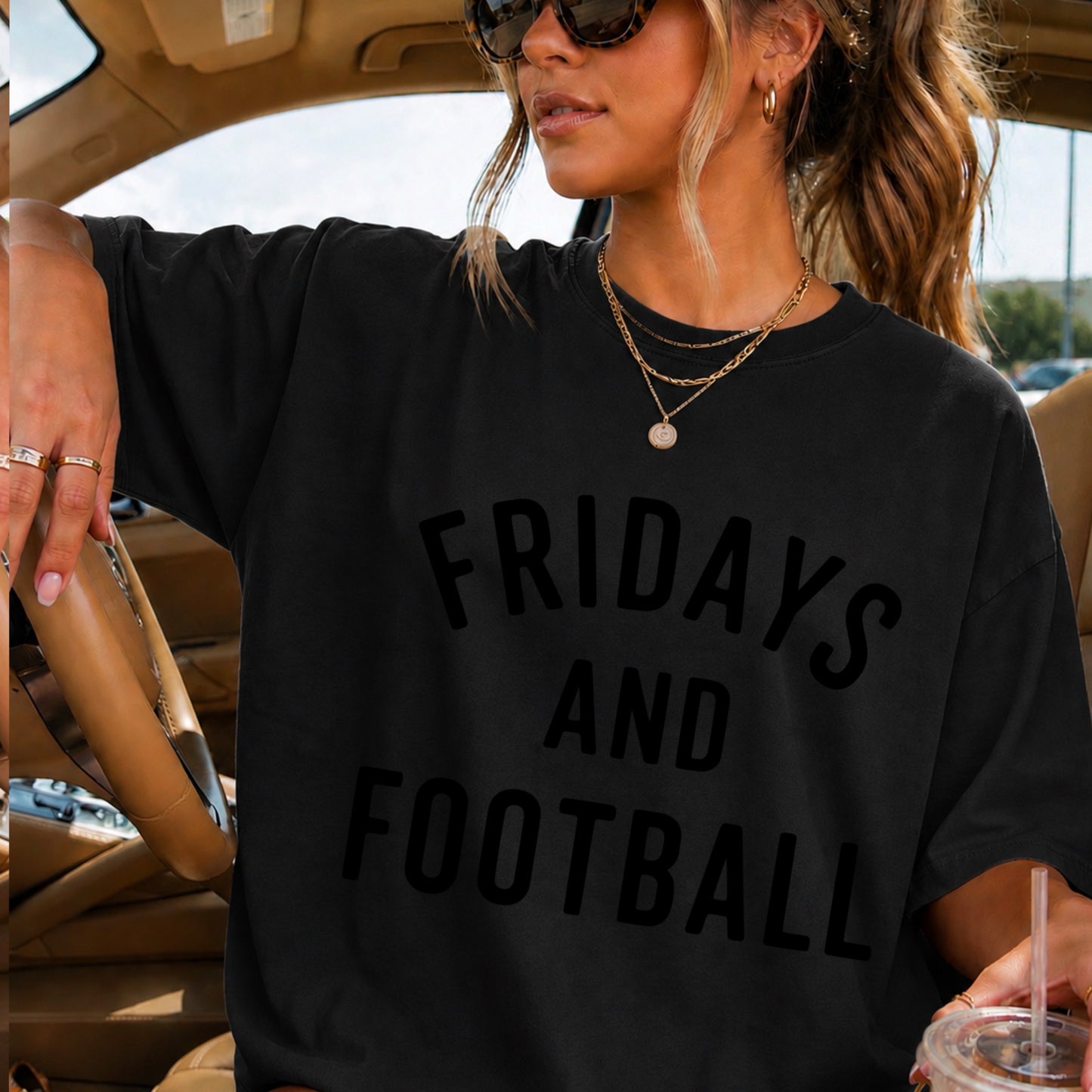 Fridays And Football Comfort Color Graphic Tee