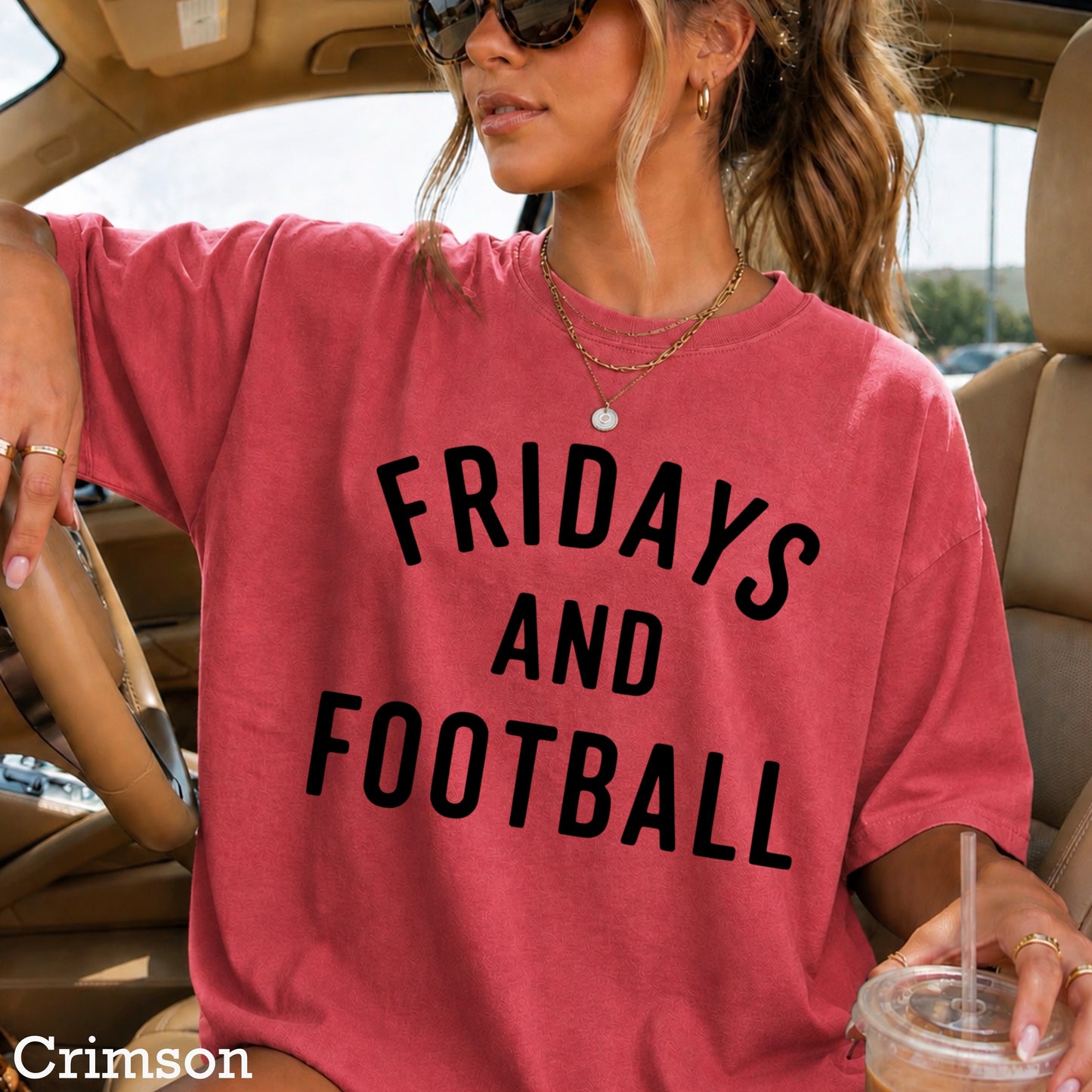 Fridays And Football Comfort Color Graphic Tee