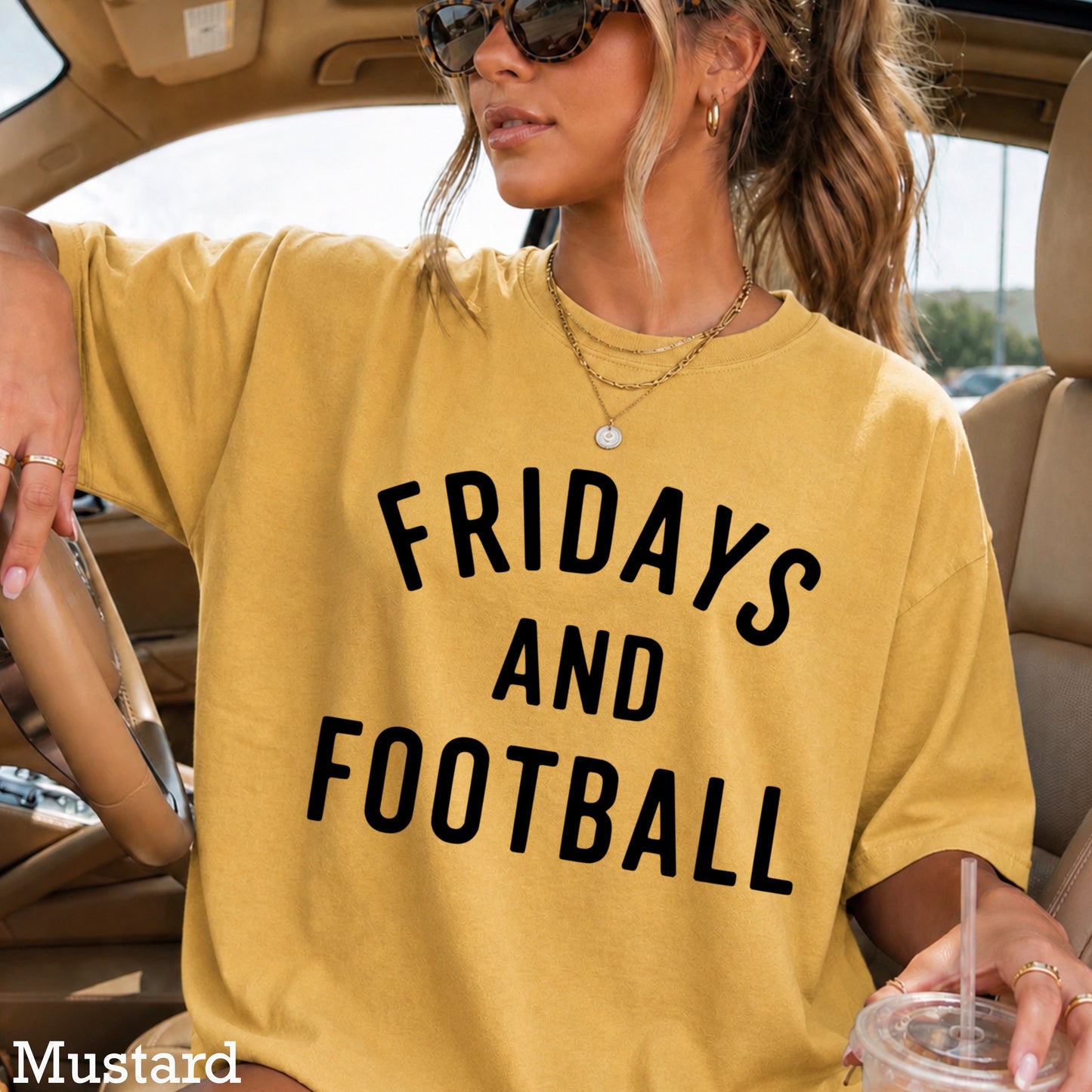 Fridays And Football Comfort Color Graphic Tee