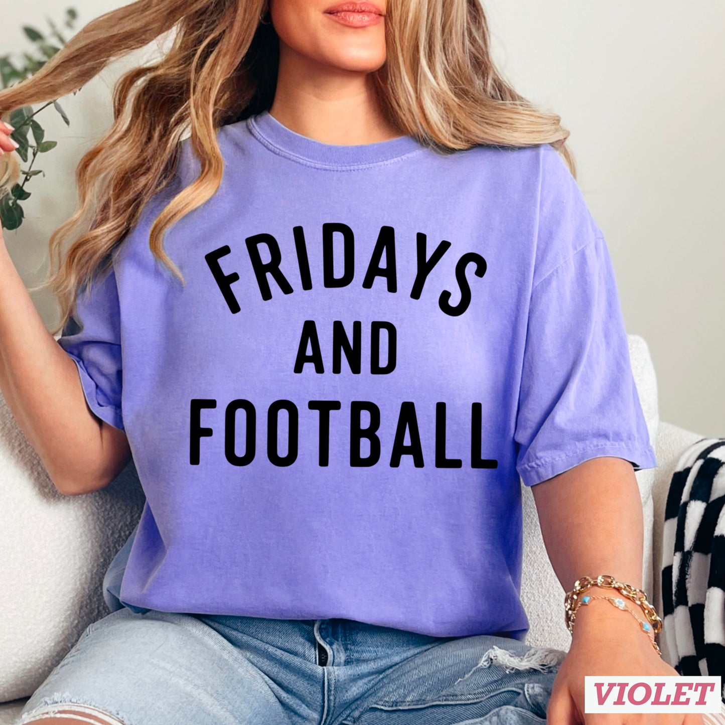 Fridays And Football Comfort Color Graphic Tee