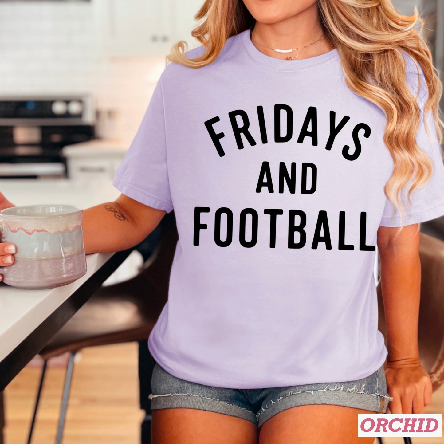 Fridays And Football Comfort Color Graphic Tee