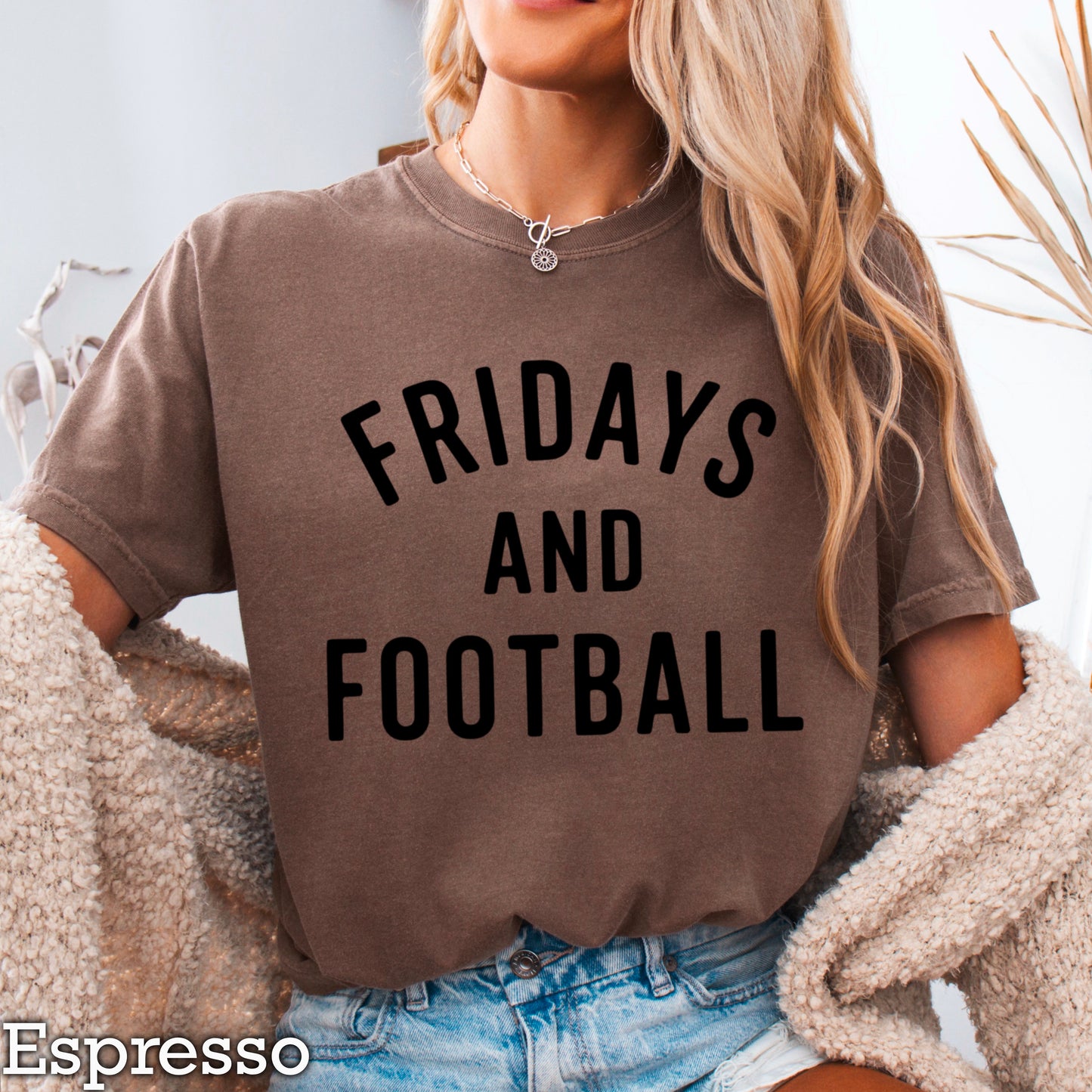 Fridays And Football Comfort Color Graphic Tee