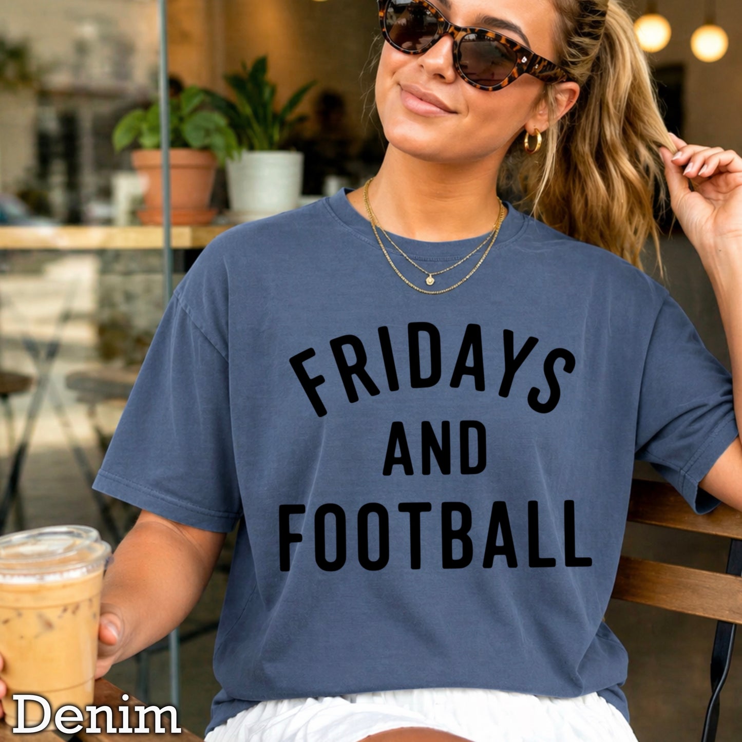 Fridays And Football Comfort Color Graphic Tee