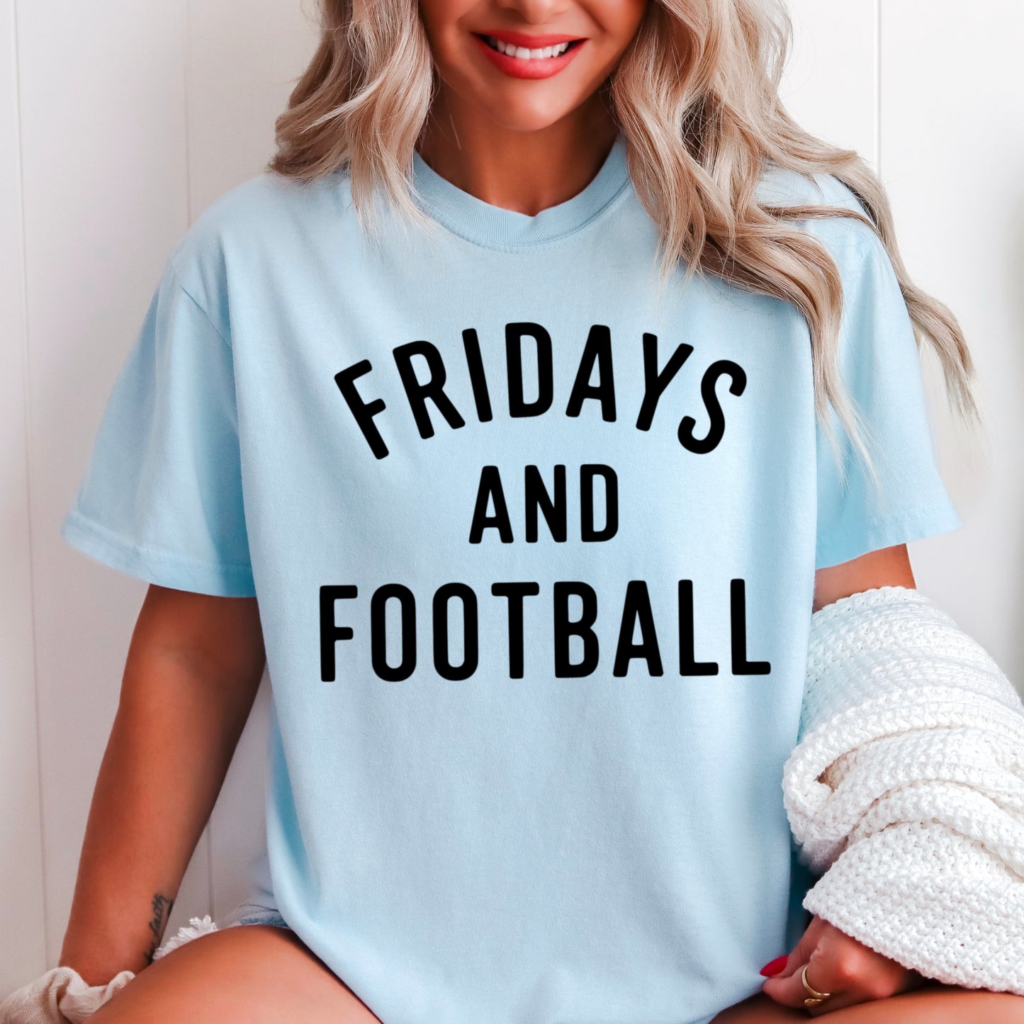 Fridays And Football Comfort Color Graphic Tee