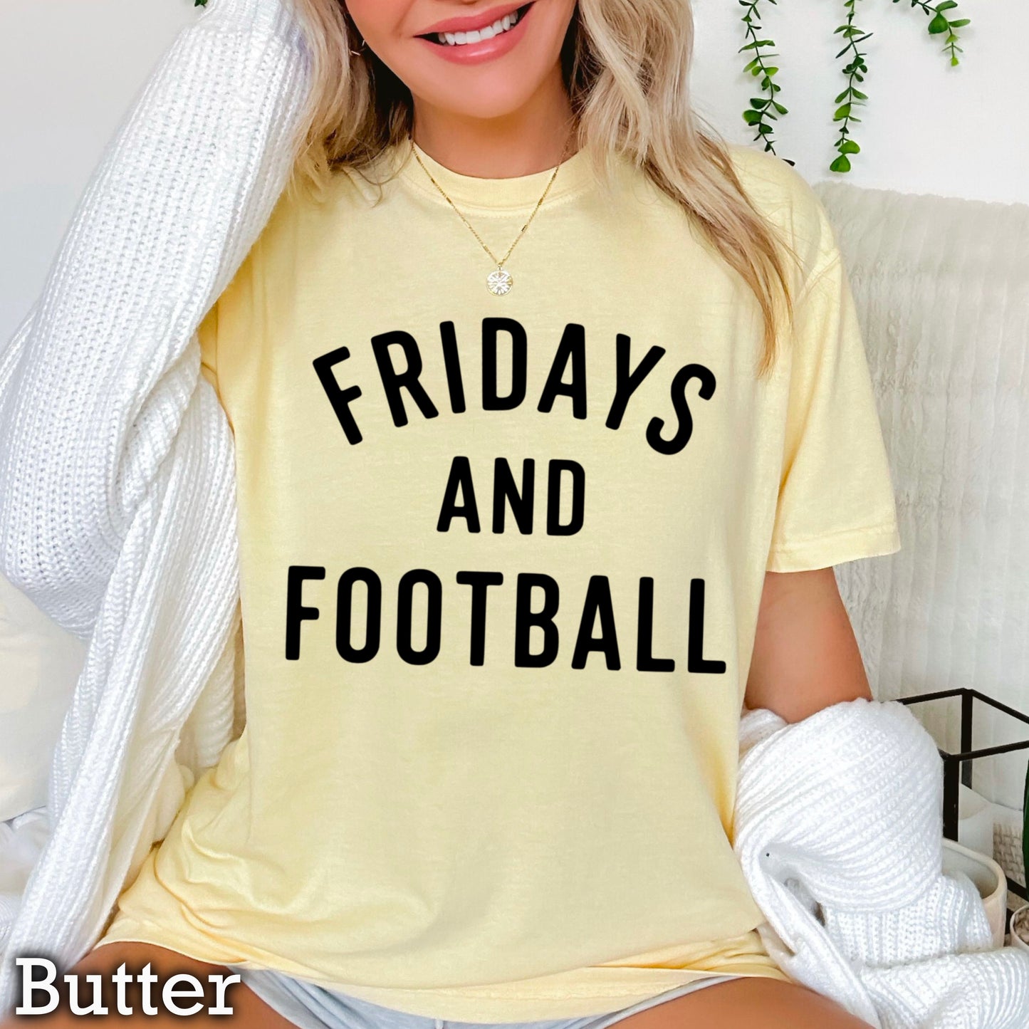 Fridays And Football Comfort Color Graphic Tee