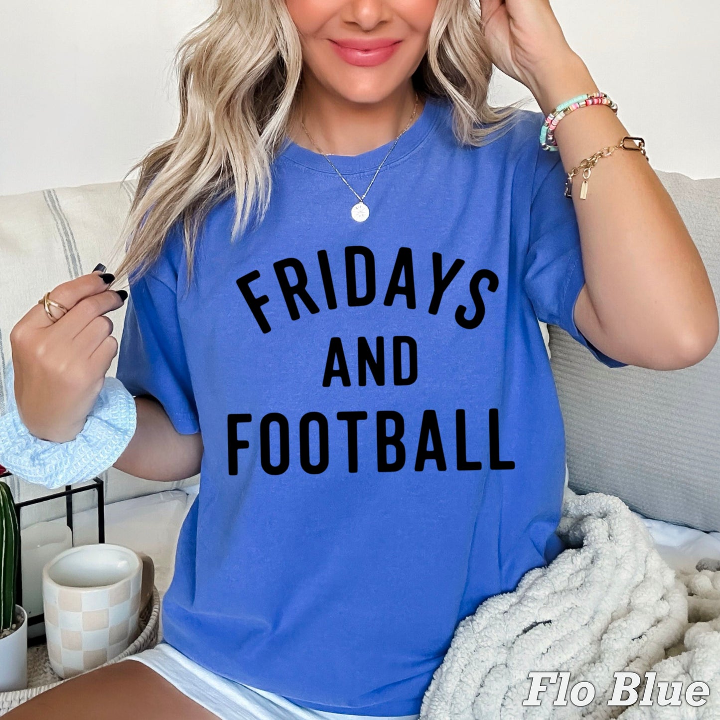 Fridays And Football Comfort Color Graphic Tee