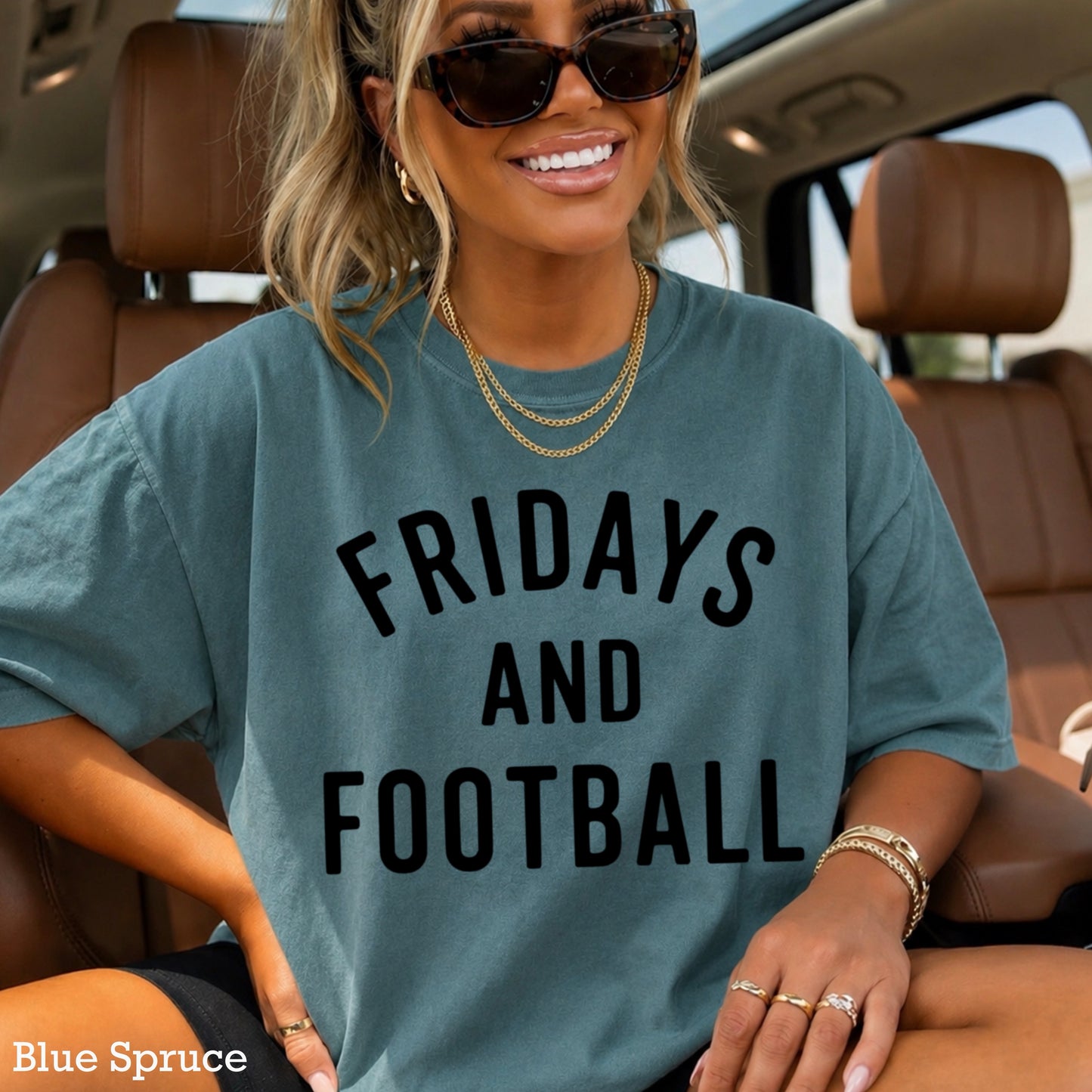 Fridays And Football Comfort Color Graphic Tee