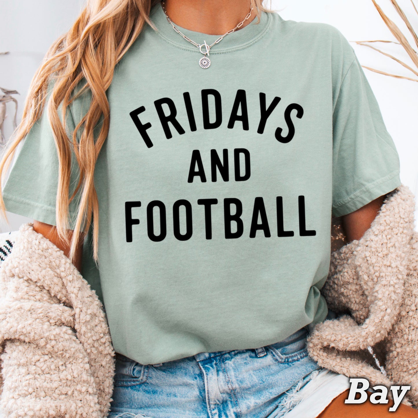 Fridays And Football Comfort Color Graphic Tee
