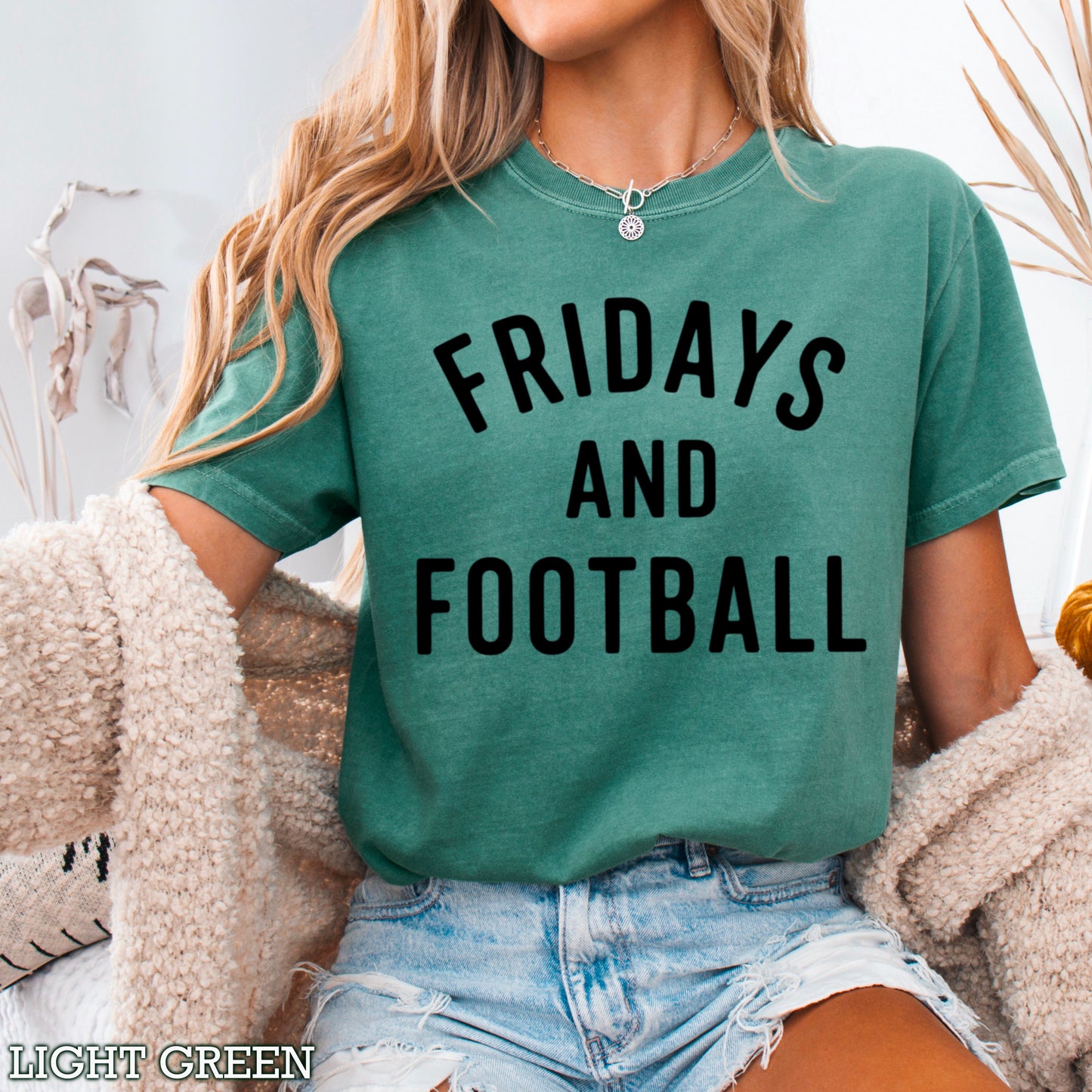 Fridays And Football Comfort Color Graphic Tee