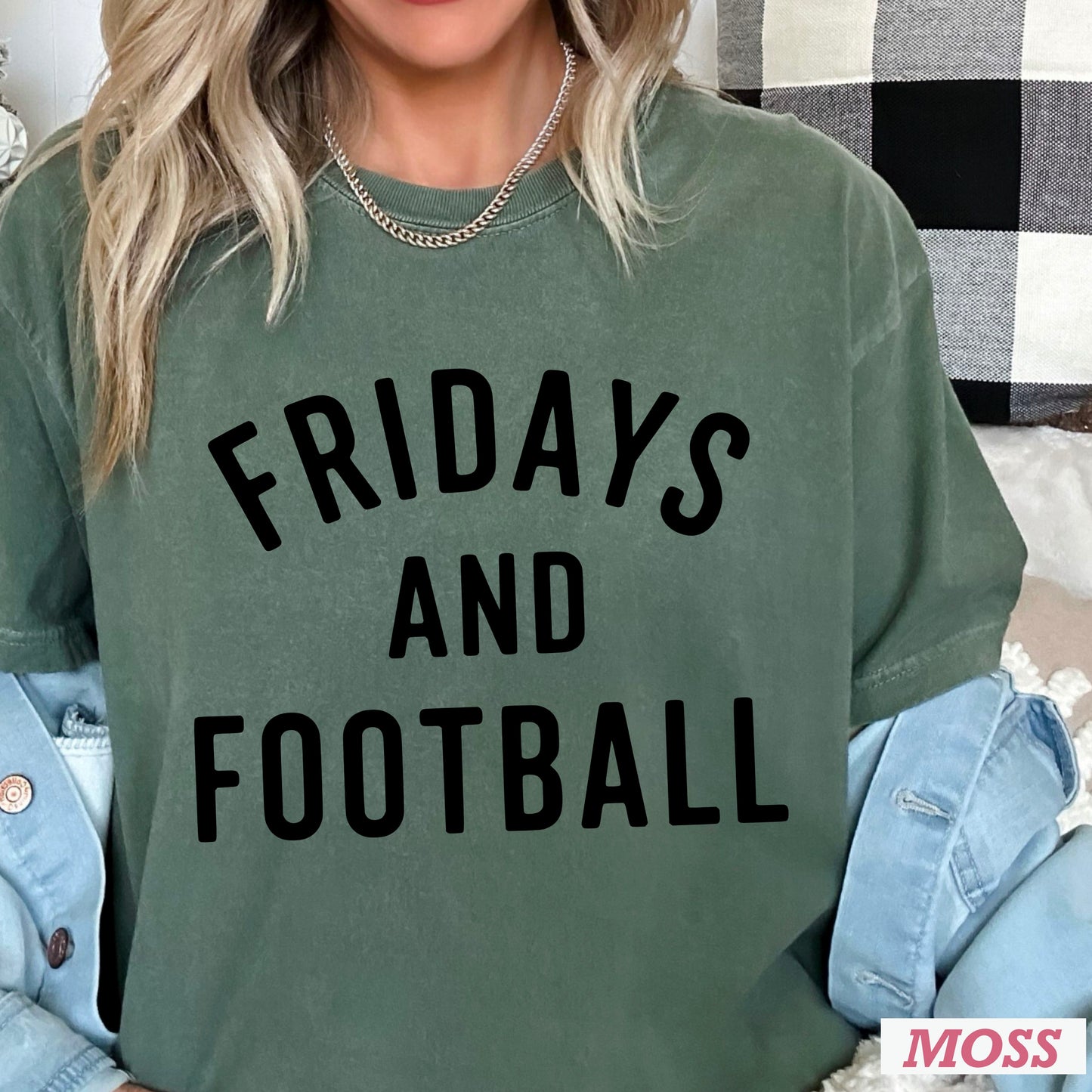 Fridays And Football Comfort Color Graphic Tee