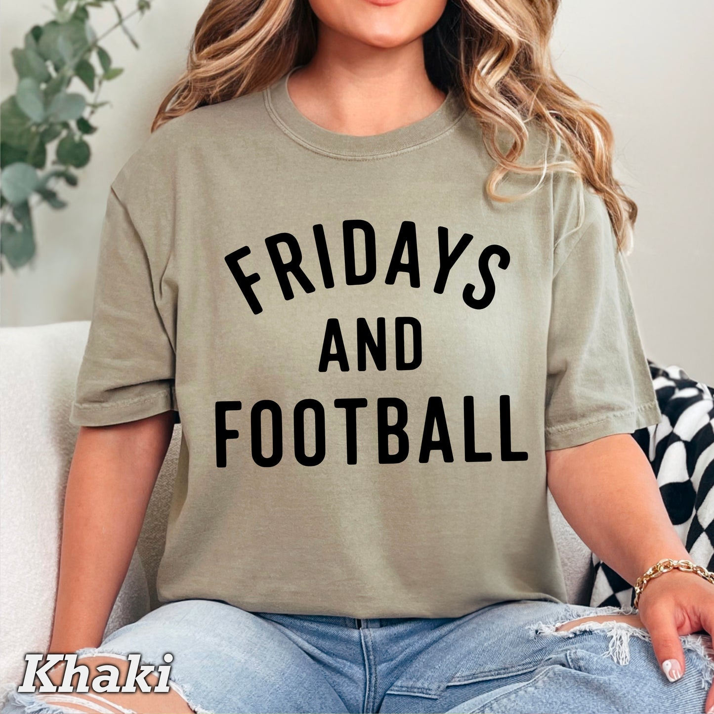 Fridays And Football Comfort Color Graphic Tee
