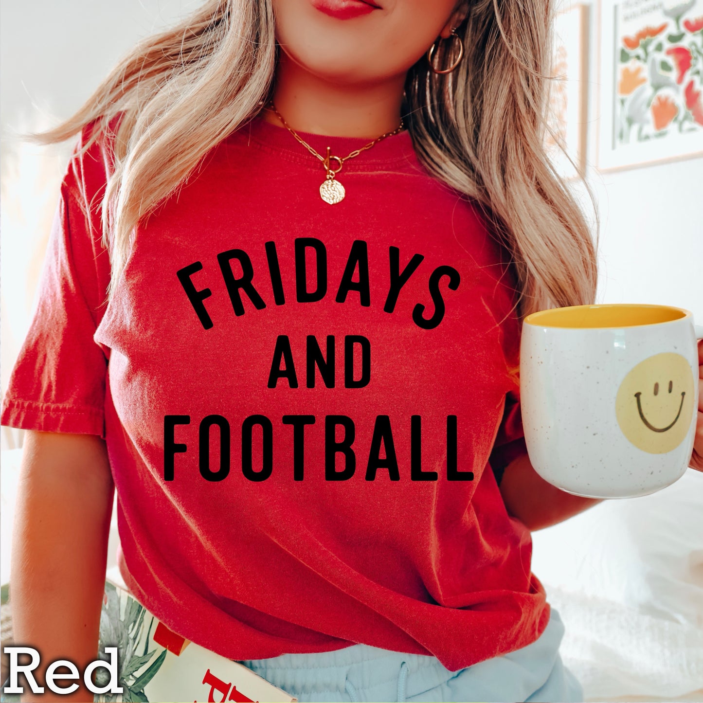 Fridays And Football Comfort Color Graphic Tee