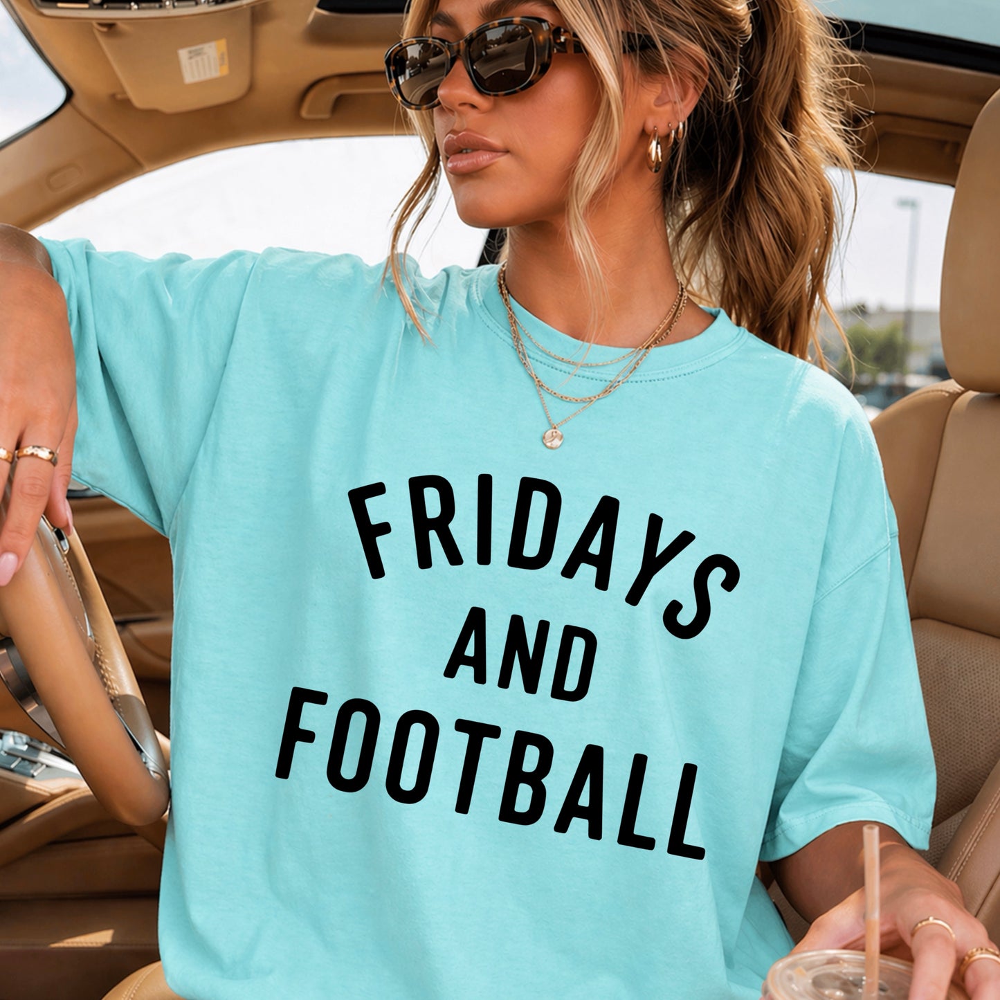 Fridays And Football Comfort Color Graphic Tee