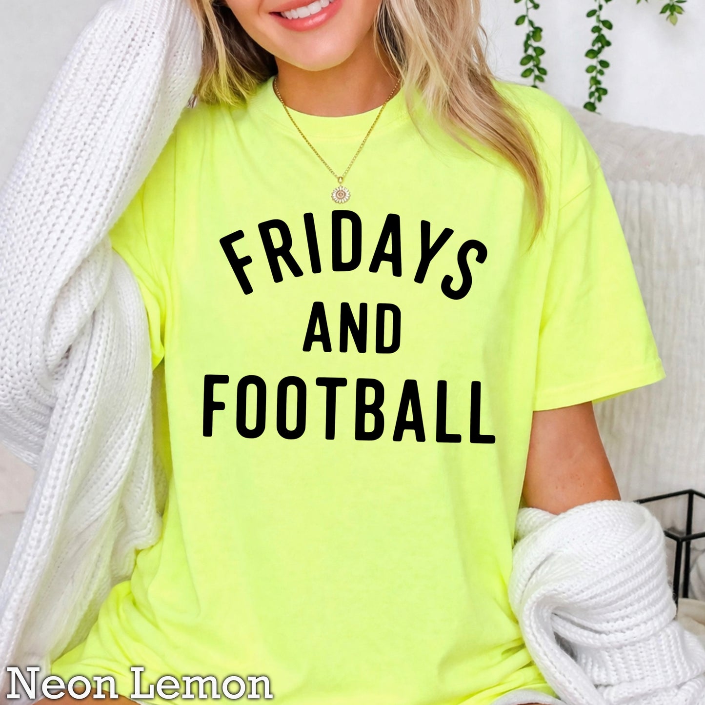 Fridays And Football Comfort Color Graphic Tee