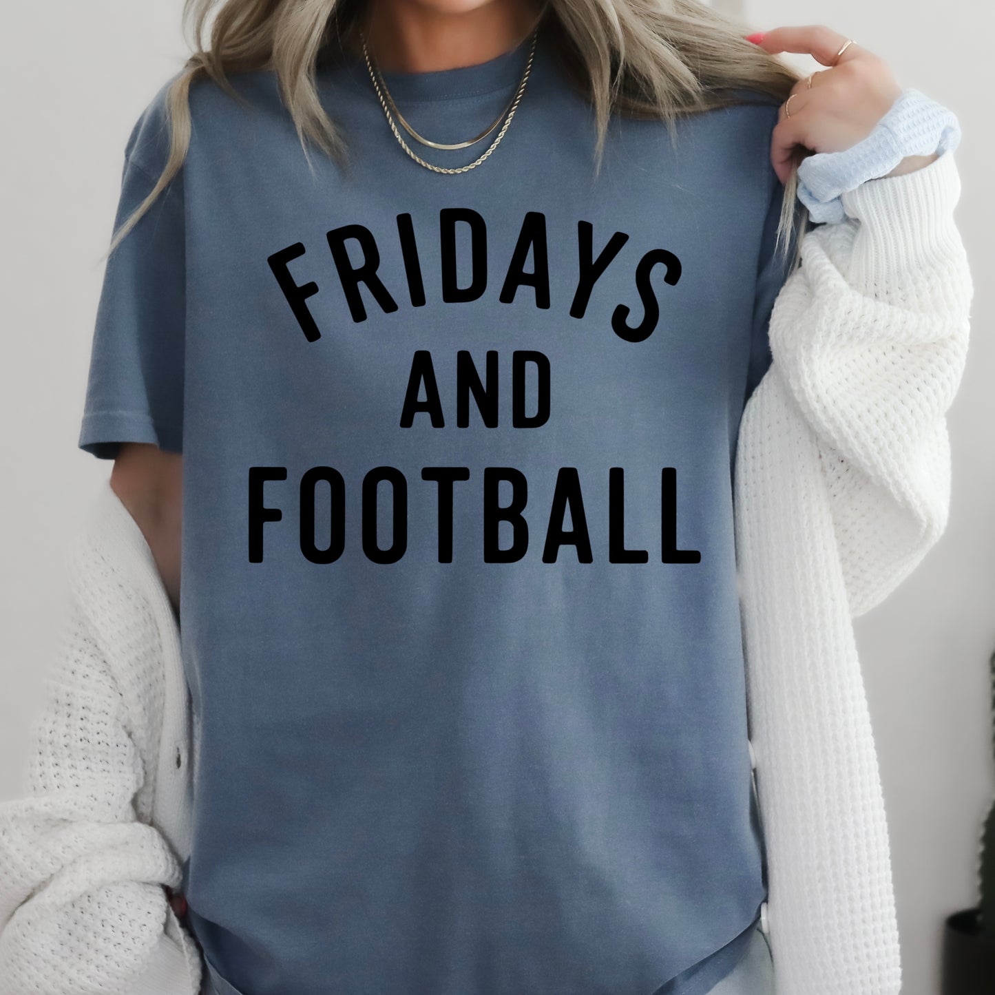Fridays And Football Comfort Color Graphic Tee