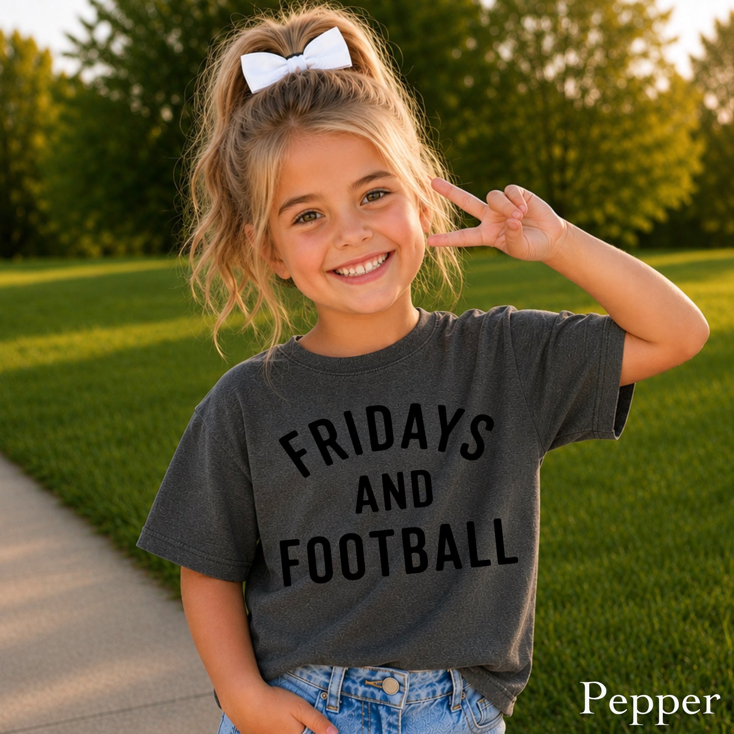 Fridays And Football Youth Comfort Color T-Shirt