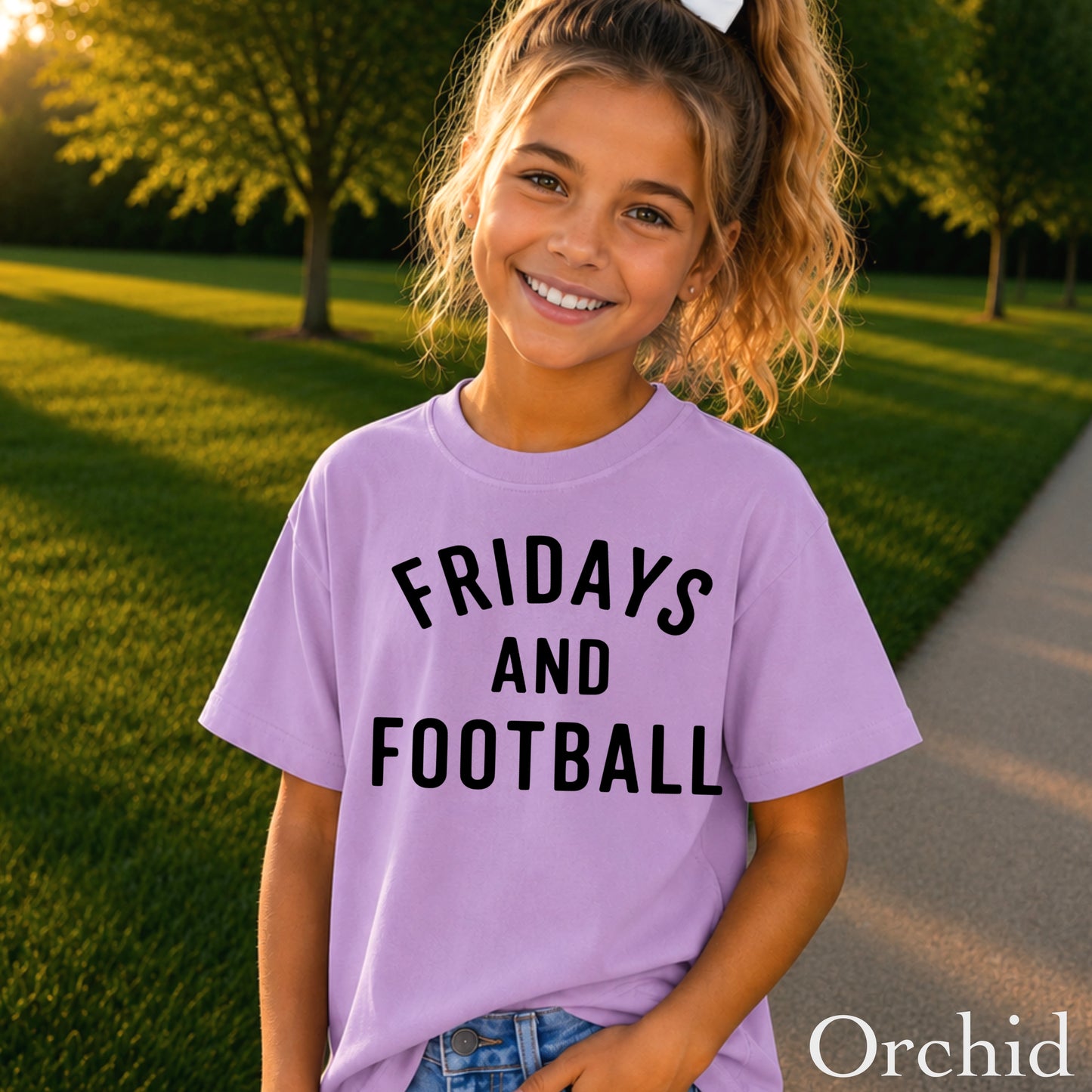 Fridays And Football Youth Comfort Color T-Shirt