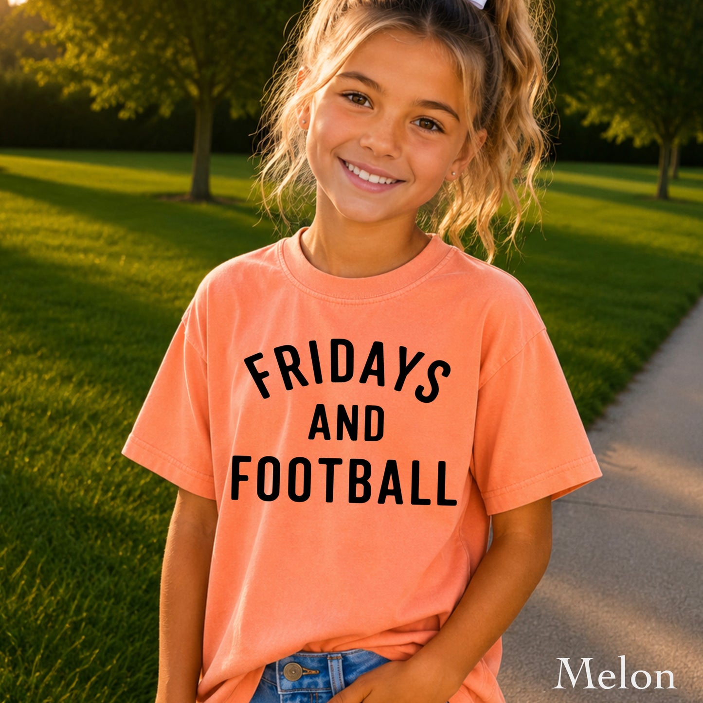 Fridays And Football Youth Comfort Color T-Shirt