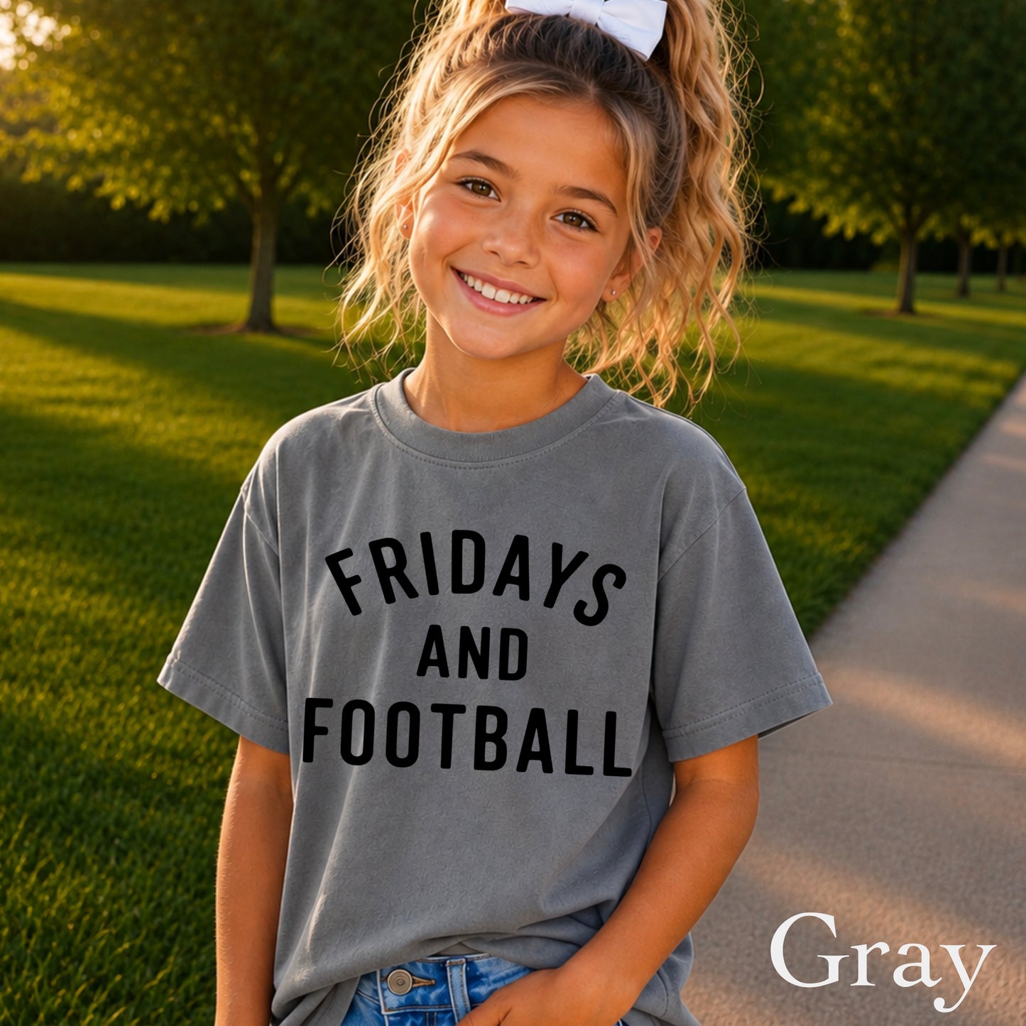 Fridays And Football Youth Comfort Color T-Shirt