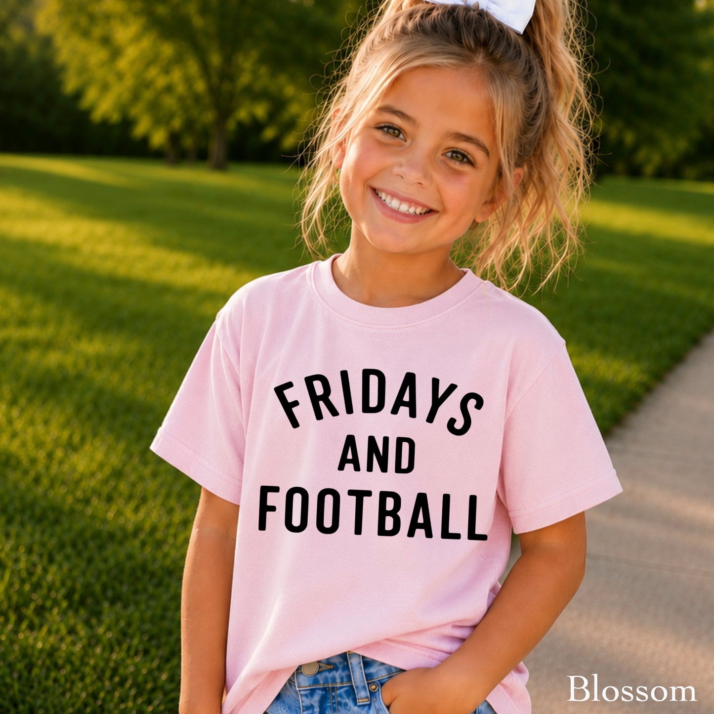Fridays And Football Youth Comfort Color T-Shirt