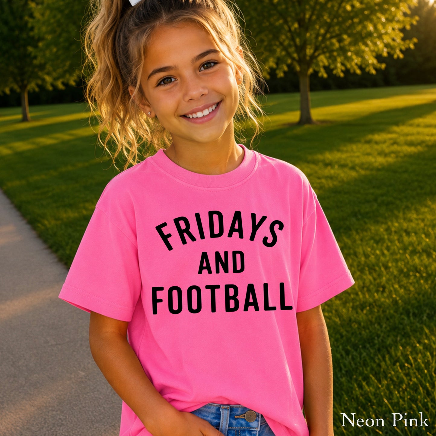Fridays And Football Youth Comfort Color T-Shirt