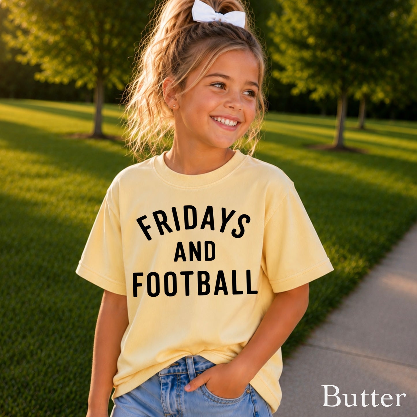 Fridays And Football Youth Comfort Color T-Shirt
