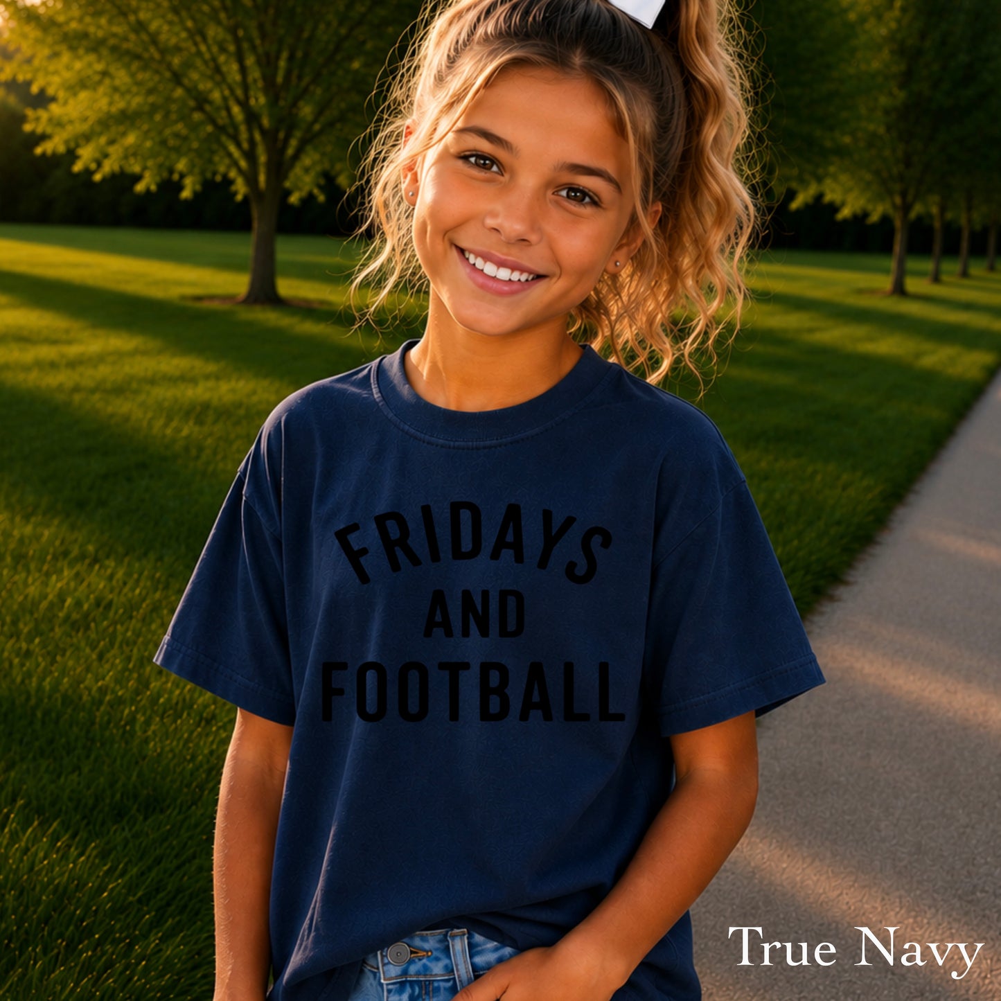 Fridays And Football Youth Comfort Color T-Shirt