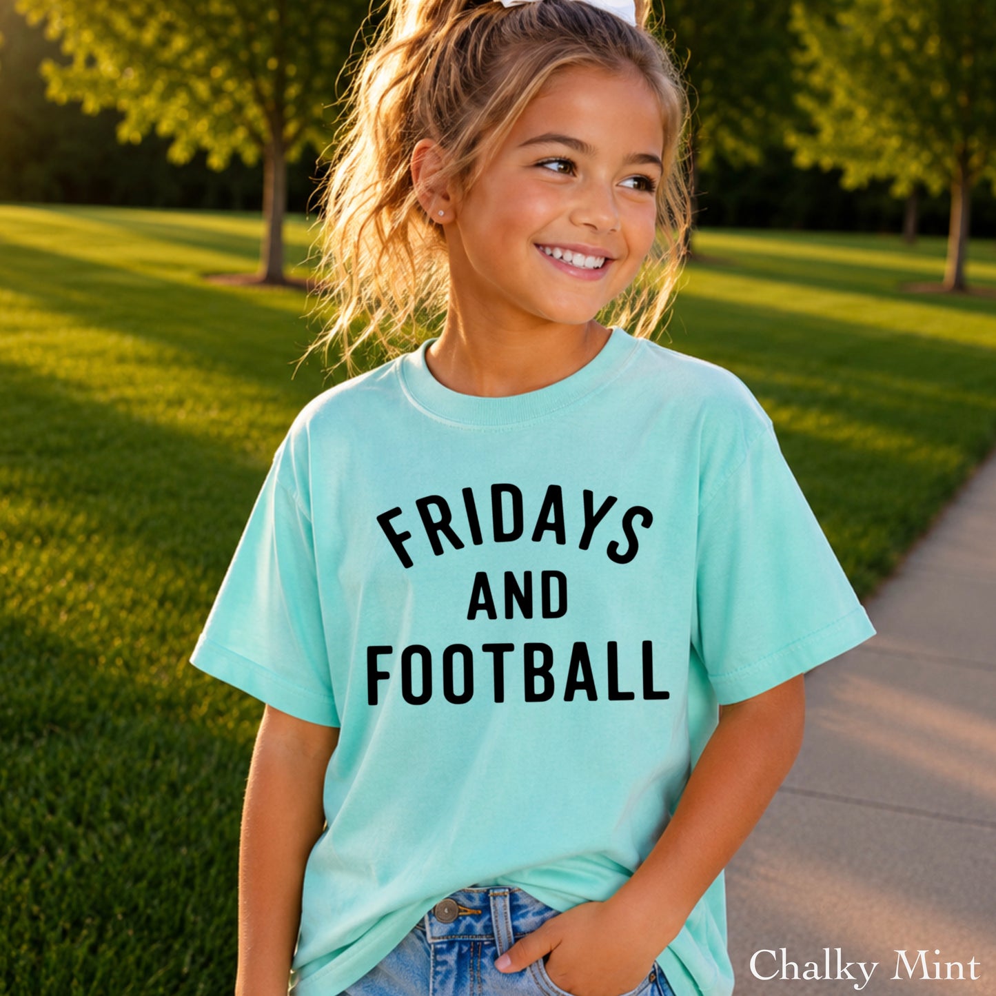 Fridays And Football Youth Comfort Color T-Shirt