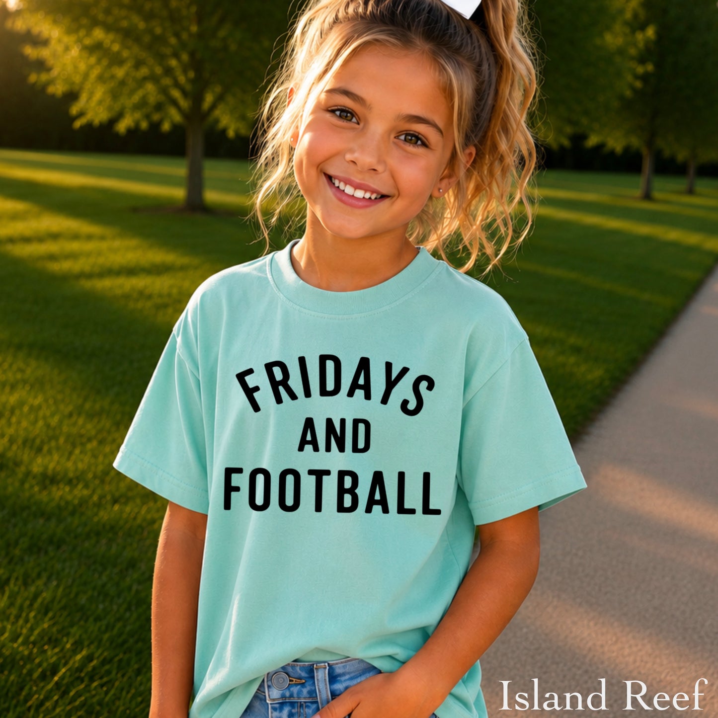 Fridays And Football Youth Comfort Color T-Shirt
